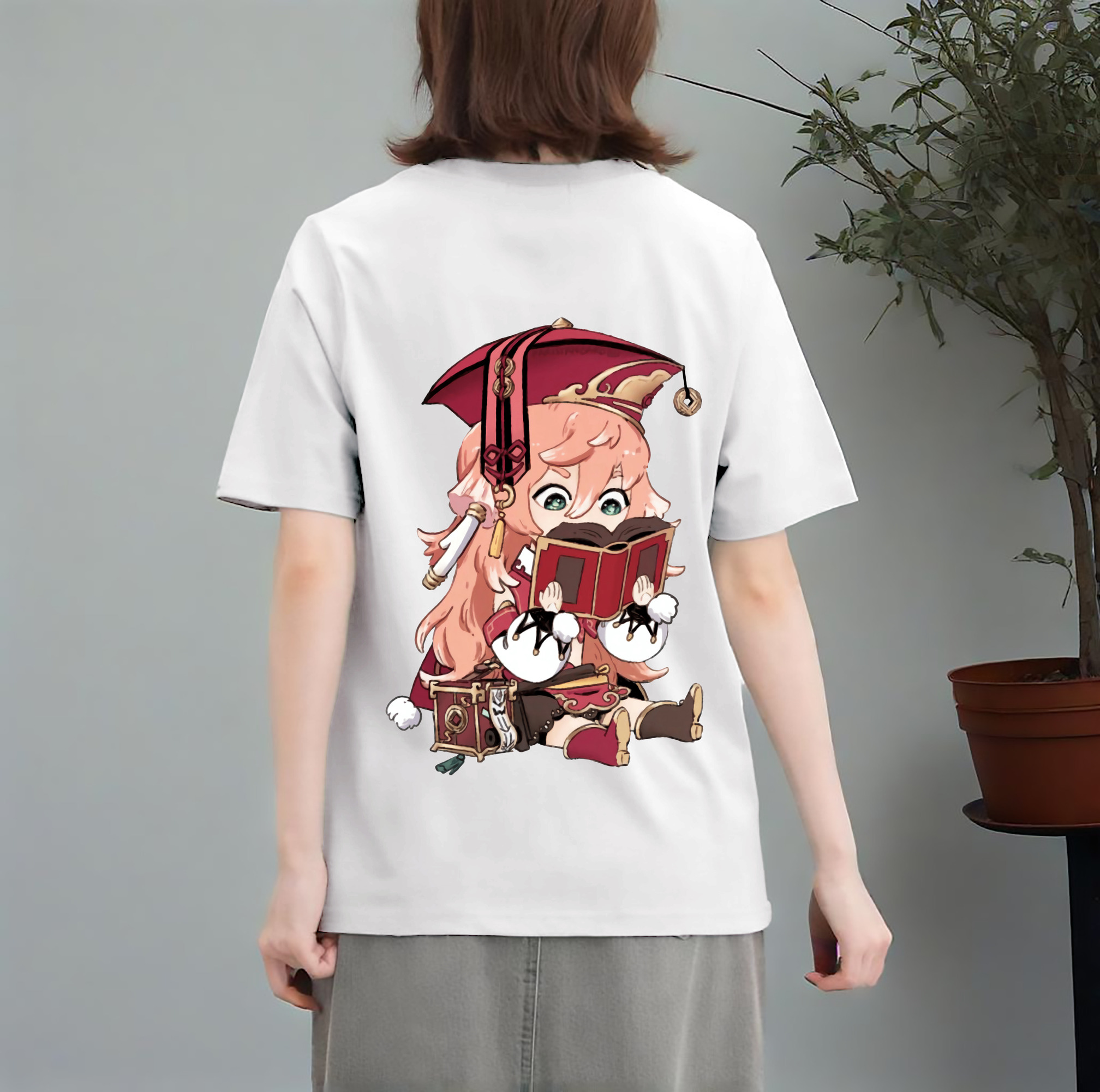 げんし神 ヤンフェイ genshin Yanfei レディース半袖Tシャツ(バックプリント)