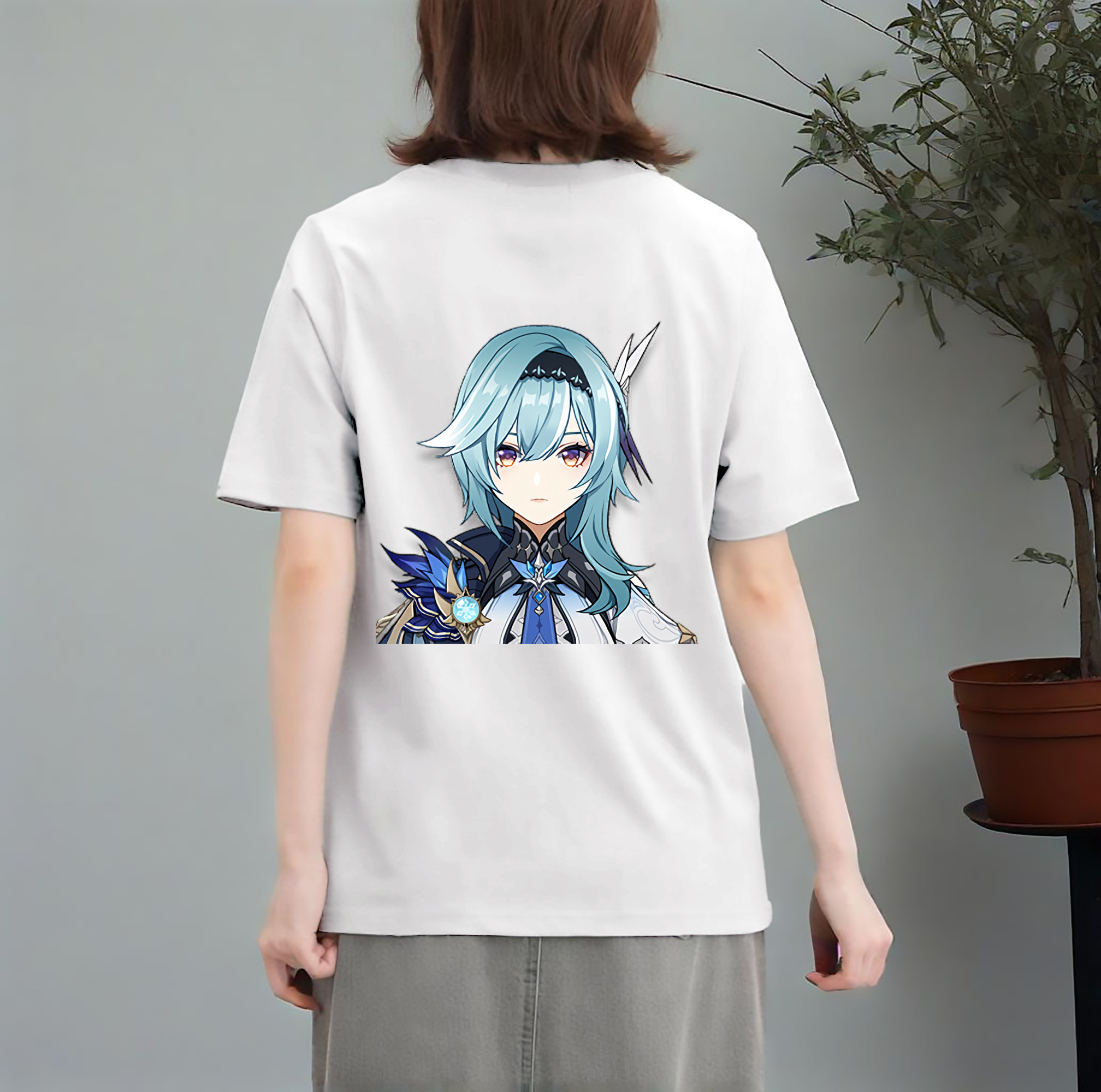 げんし神 优菈 ゆうら genshin Yūra レディース半袖Tシャツ(バックプリント)