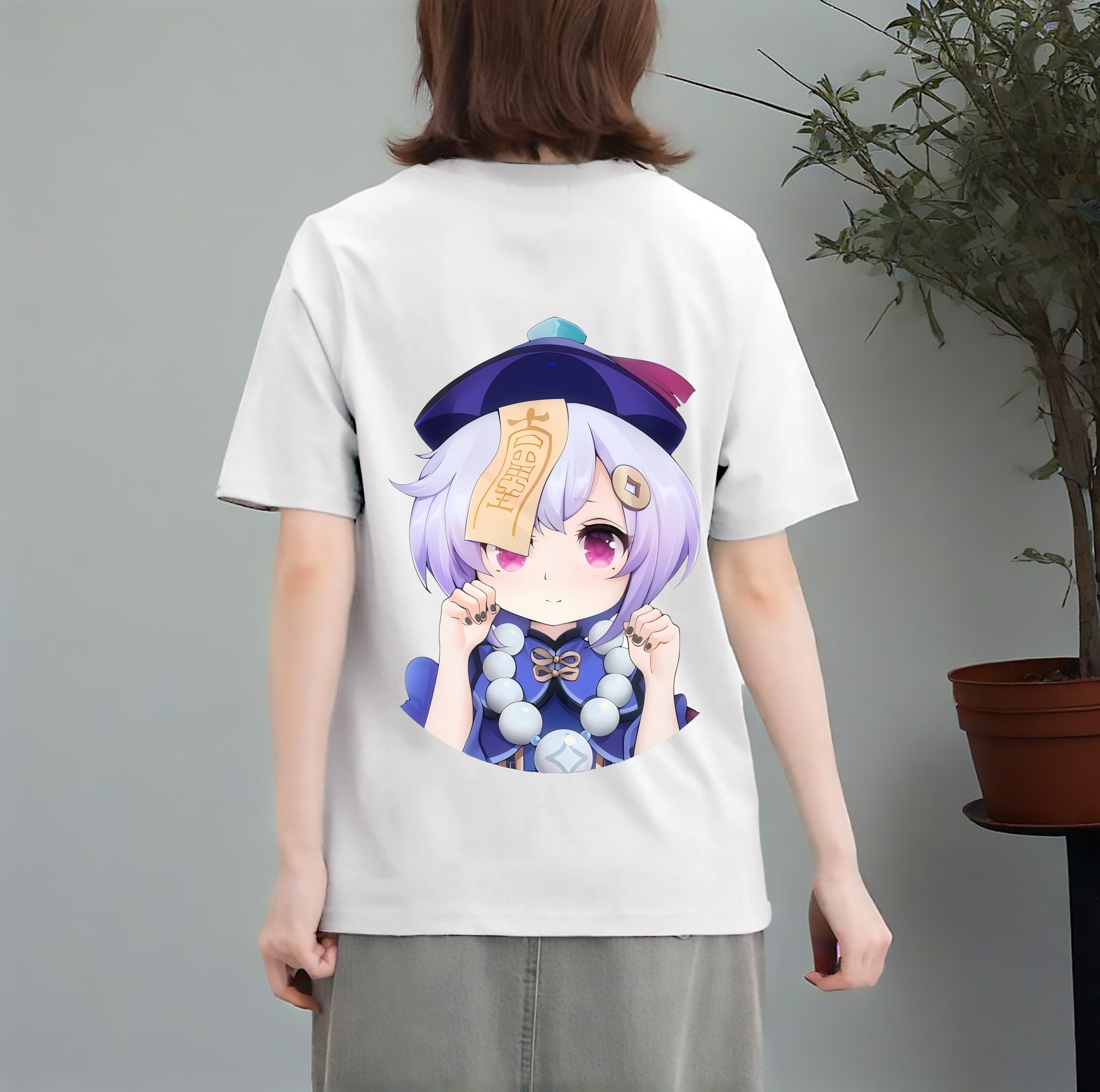 げんし神 七七 なな  genshin Nana レディース半袖Tシャツ(バックプリント)