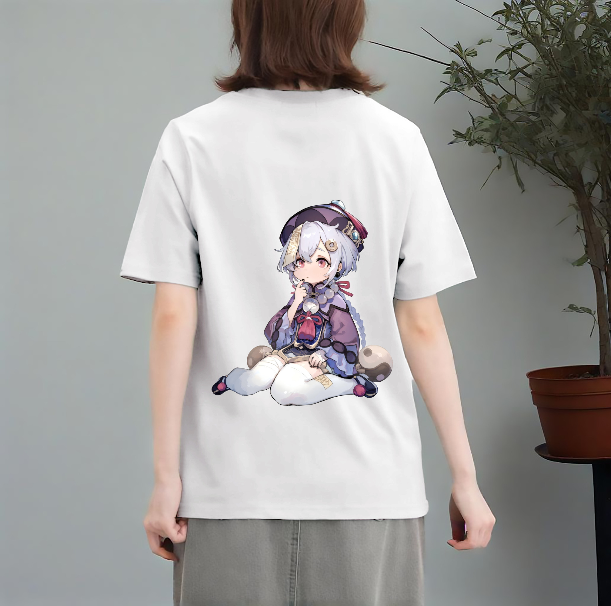 げんし神 七七 なな  genshin Nana レディース半袖Tシャツ(バックプリント)