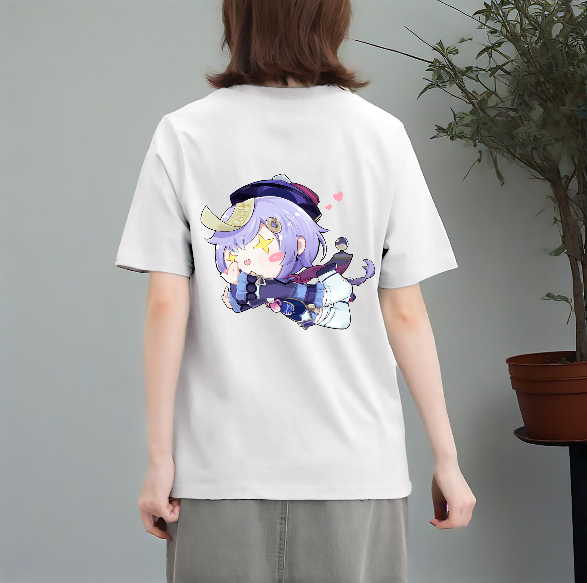 げんし神 七七 なな  genshin Nana レディース半袖Tシャツ(バックプリント)