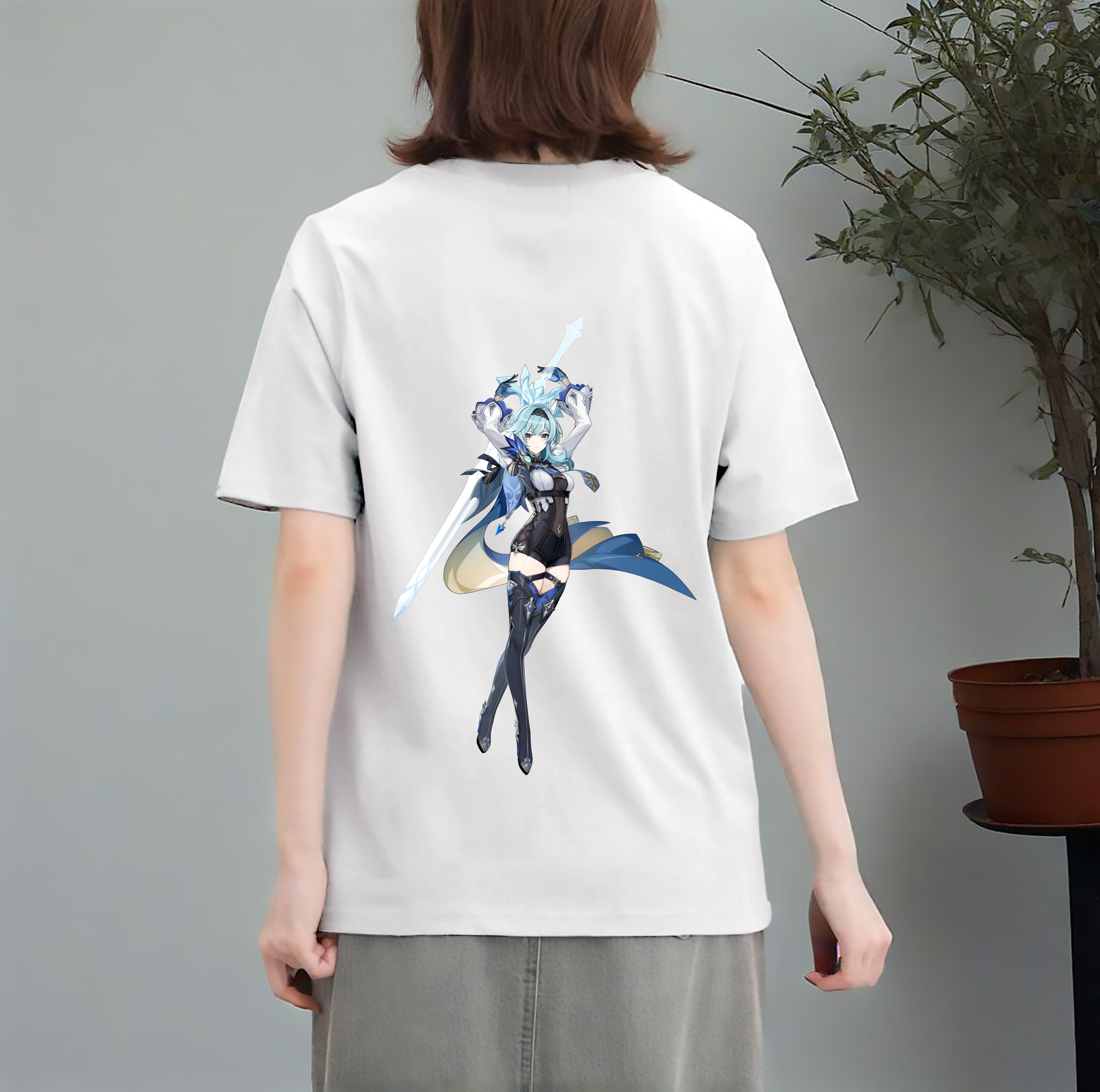 げんし神 优菈 ゆうら genshin Yūra レディース半袖Tシャツ(バックプリント)