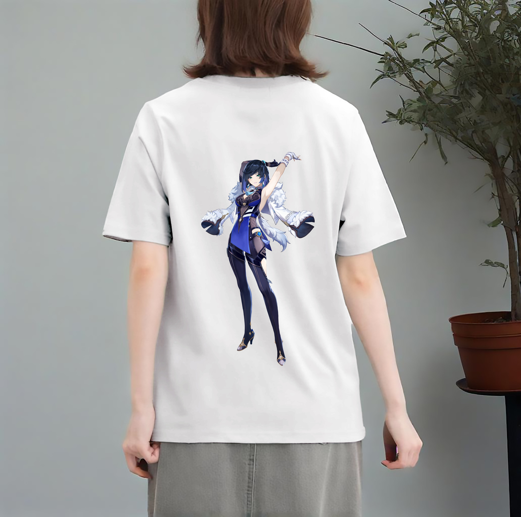 げんし神 夜兰 やらん genshin Yaran レディース半袖Tシャツ(バックプリント)