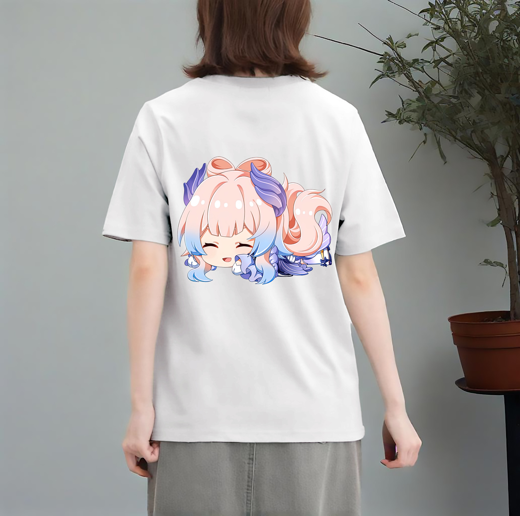 げんし神 珊瑚宮心海 サンゴノミヤ・ココミ genshin Sangonomiya Kokomi レディース半袖Tシャツ(バックプリント)