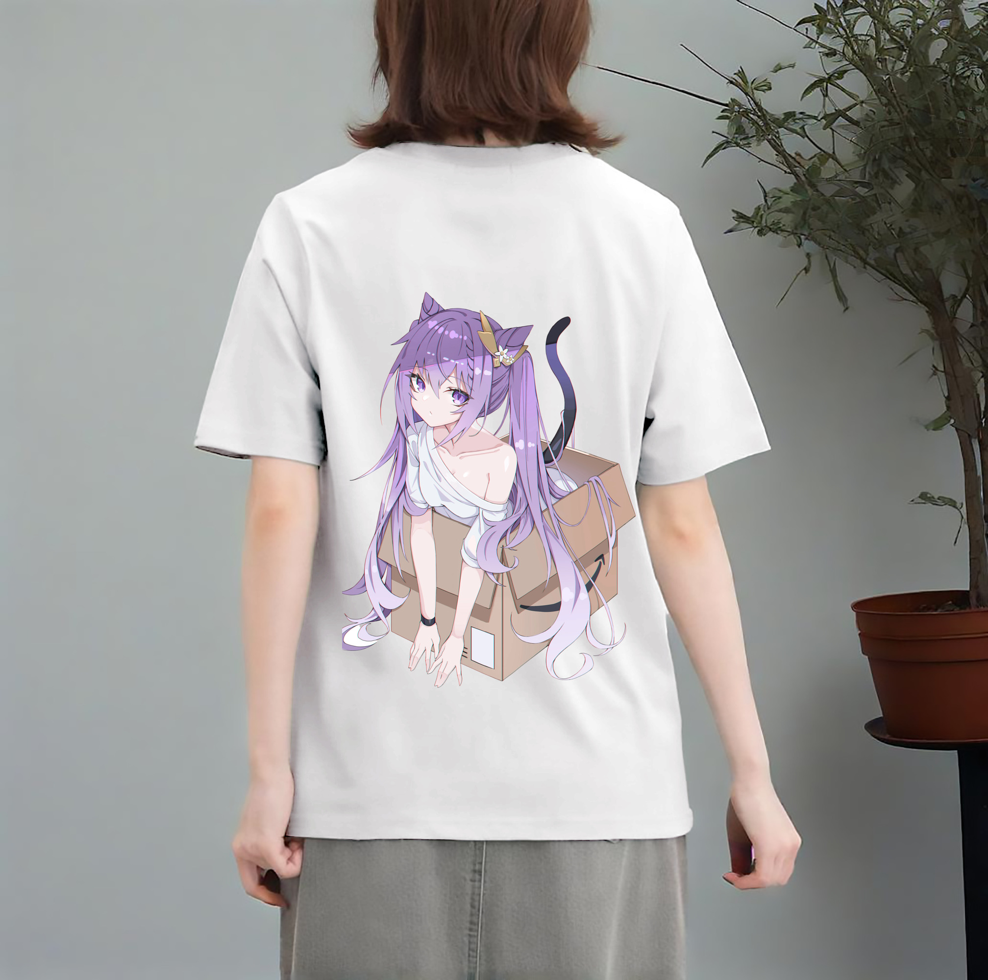 げんし神 刻晴 こくせい genshin Kokusei レディース半袖Tシャツ(バックプリント)