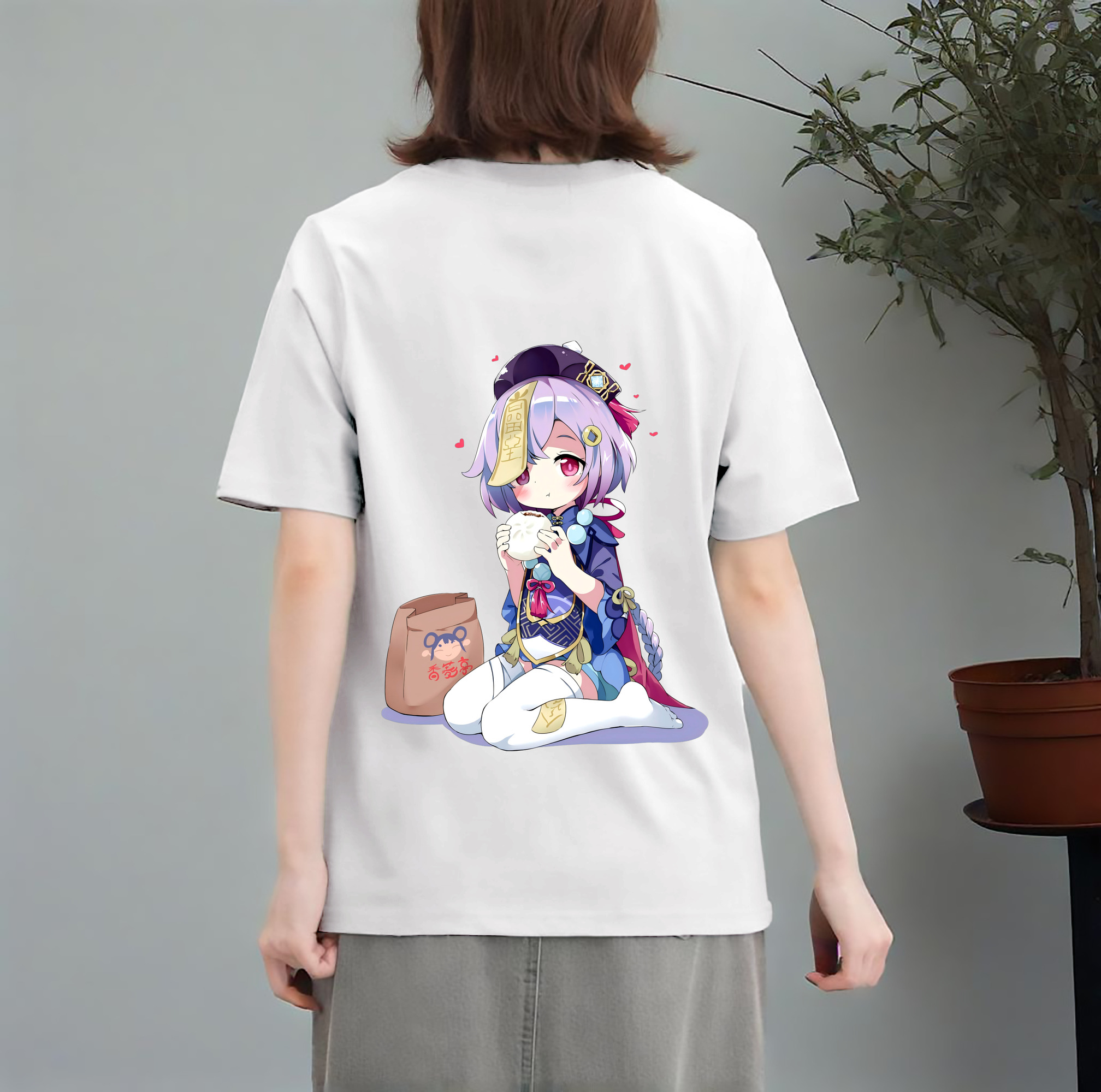 げんし神 七七 なな  genshin Nana レディース半袖Tシャツ(バックプリント)