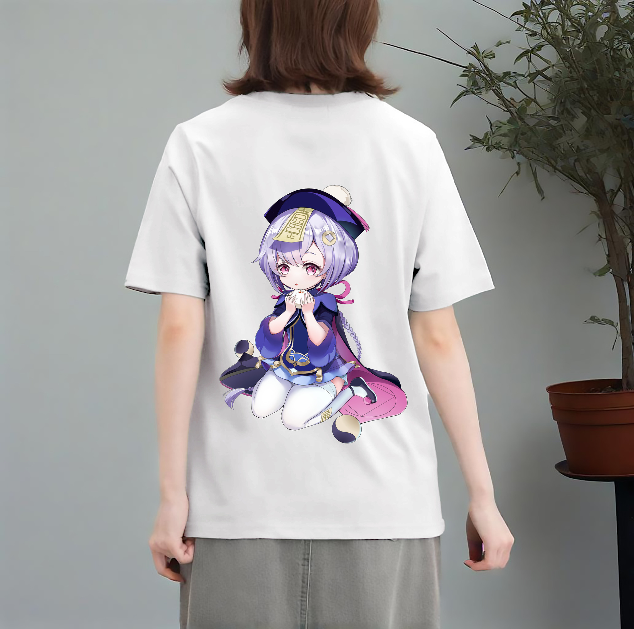 げんし神 七七 なな  genshin Nana レディース半袖Tシャツ(バックプリント)