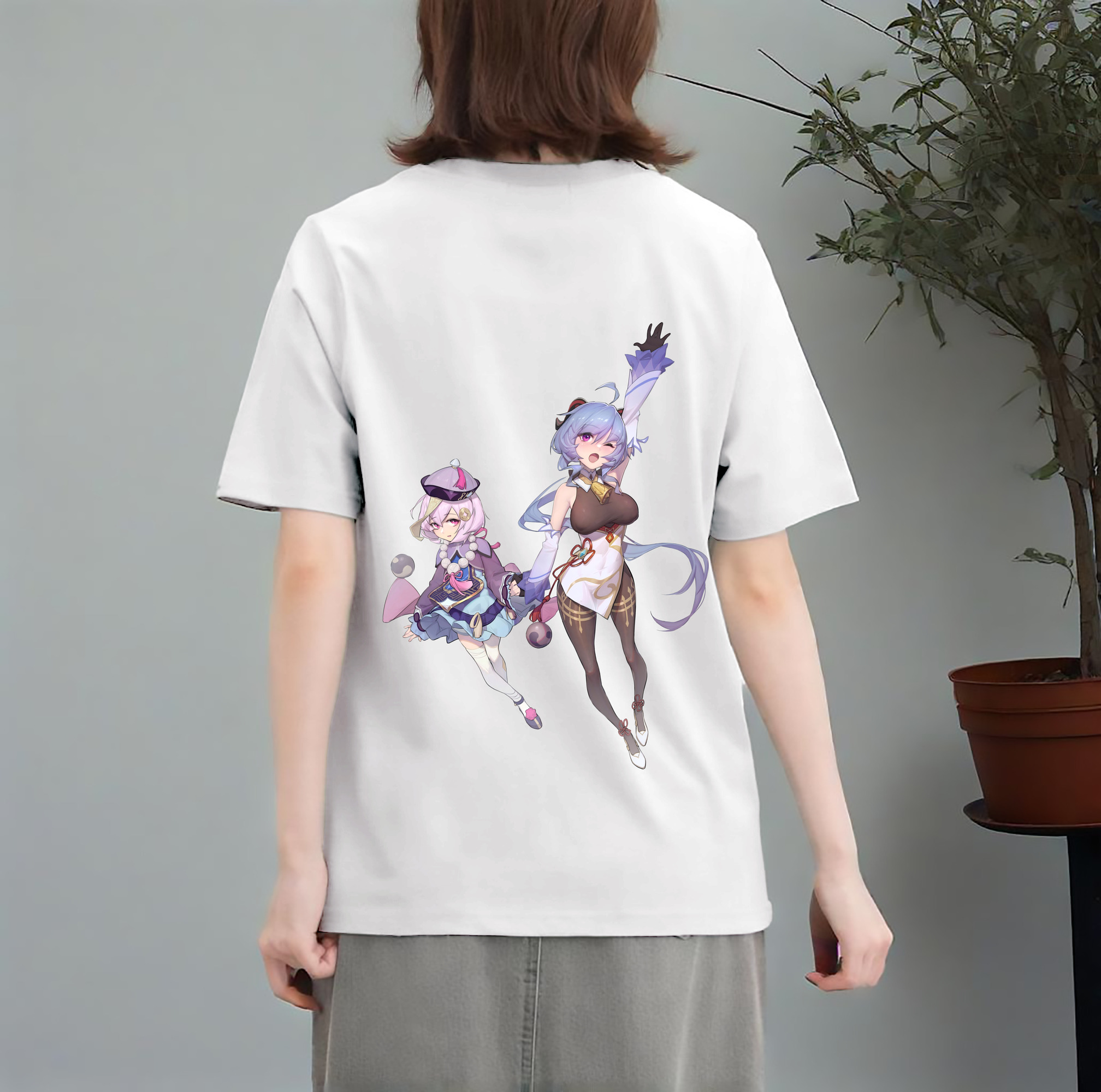 げんし神 七七 なな  genshin Nana レディース半袖Tシャツ(バックプリント)