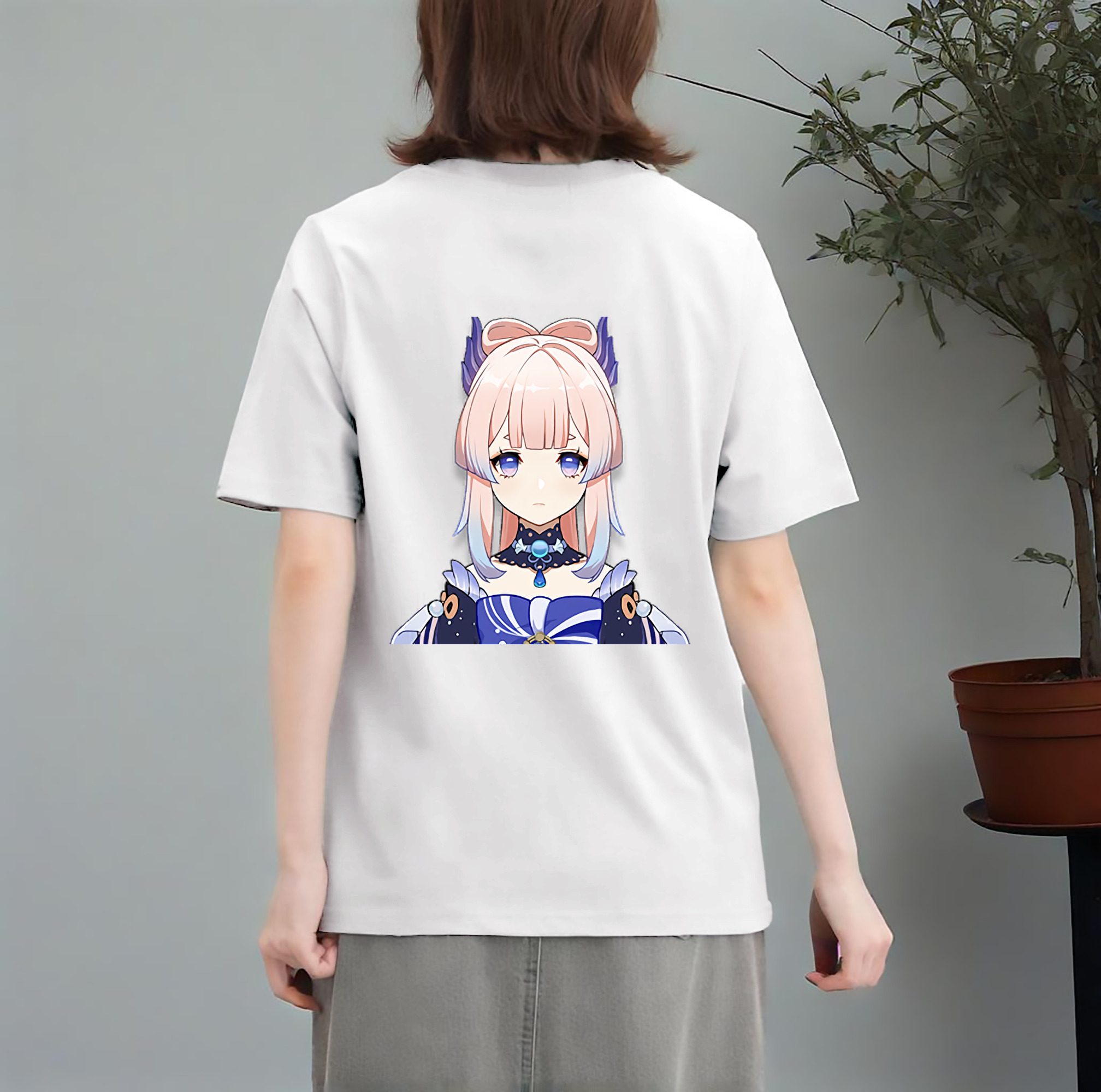 げんし神 珊瑚宮心海 サンゴノミヤ・ココミ genshin Sangonomiya Kokomi レディース半袖Tシャツ(バックプリント)