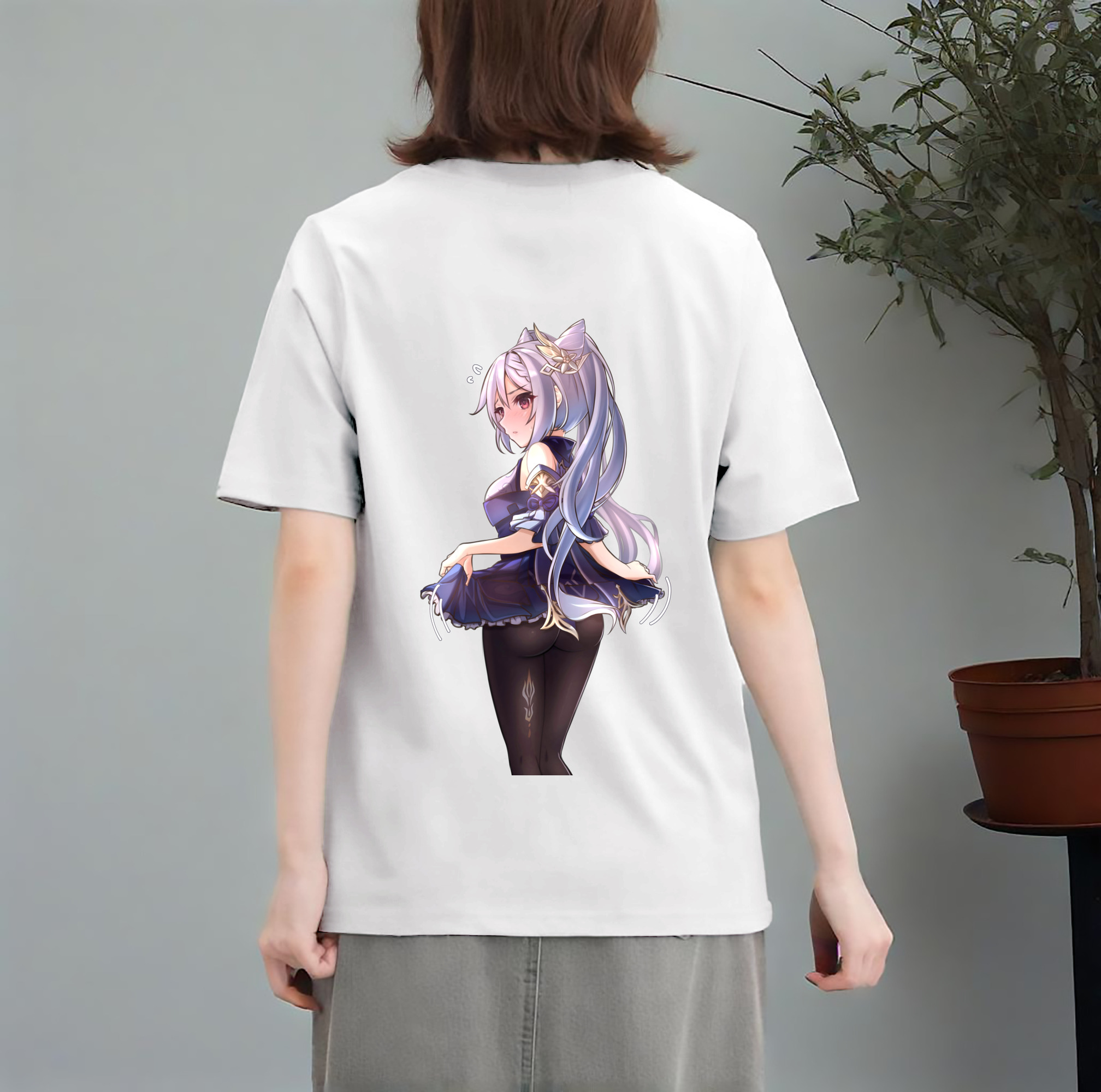 げんし神 刻晴 こくせい genshin Kokusei レディース半袖Tシャツ(バックプリント)