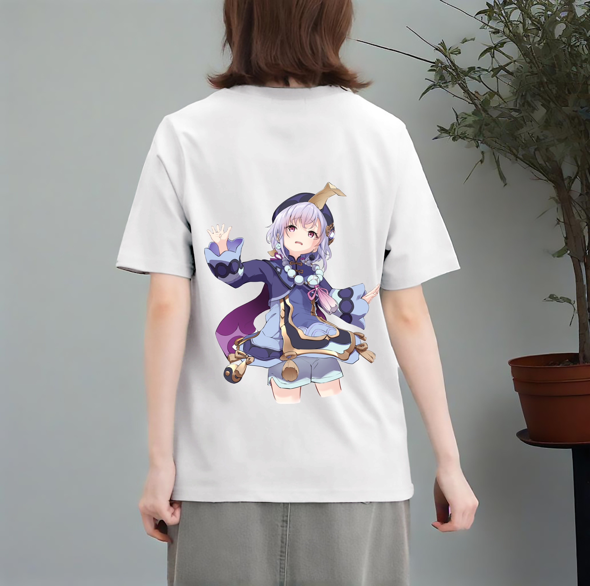 げんし神 七七 なな  genshin Nana レディース半袖Tシャツ(バックプリント)