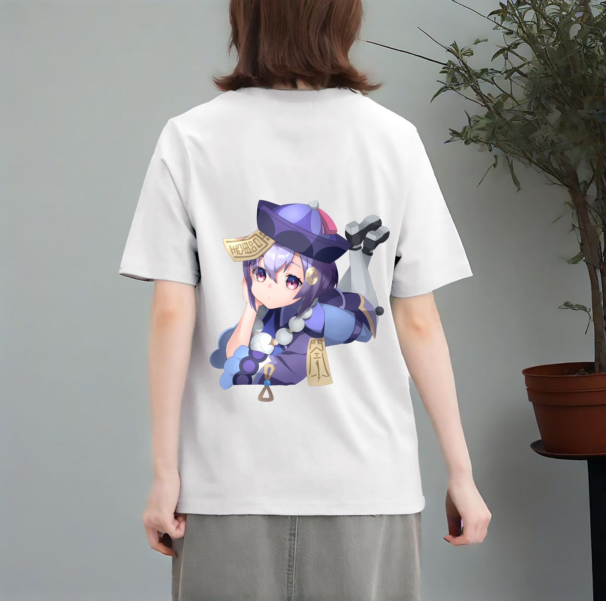げんし神 七七 なな  genshin Nana レディース半袖Tシャツ(バックプリント)