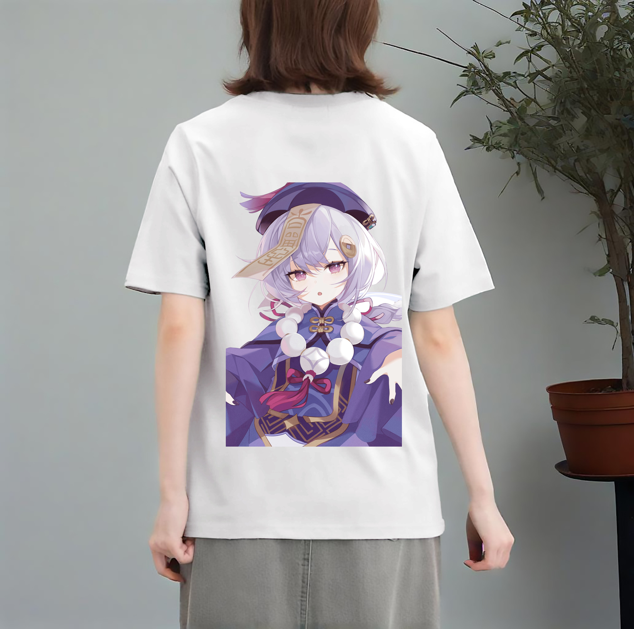 げんし神 七七 なな  genshin Nana レディース半袖Tシャツ(バックプリント)