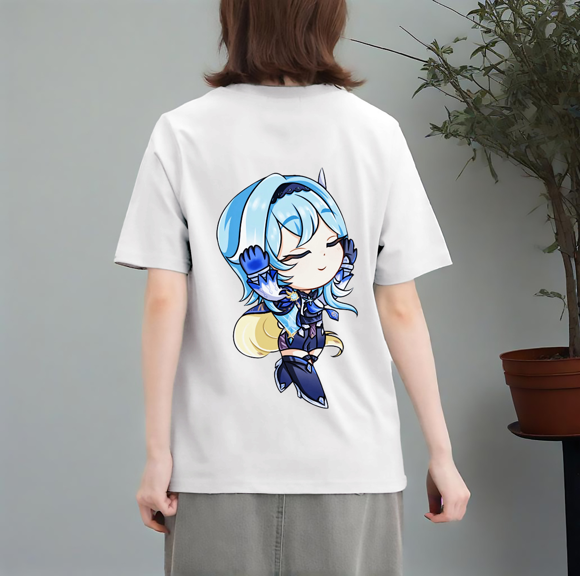 げんし神 优菈 ゆうら genshin Yūra レディース半袖Tシャツ(バックプリント)