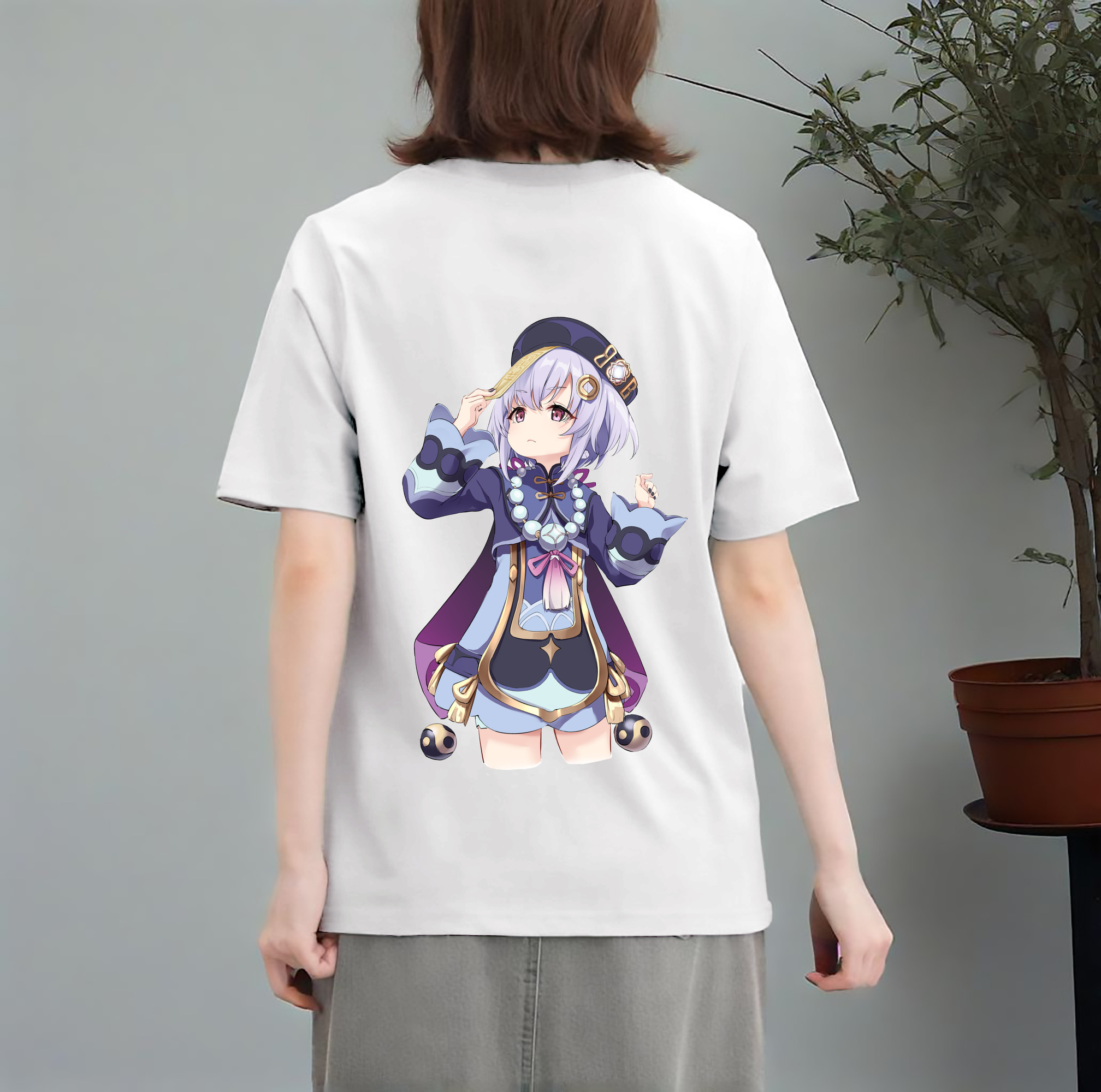 げんし神 七七 なな  genshin Nana レディース半袖Tシャツ(バックプリント)