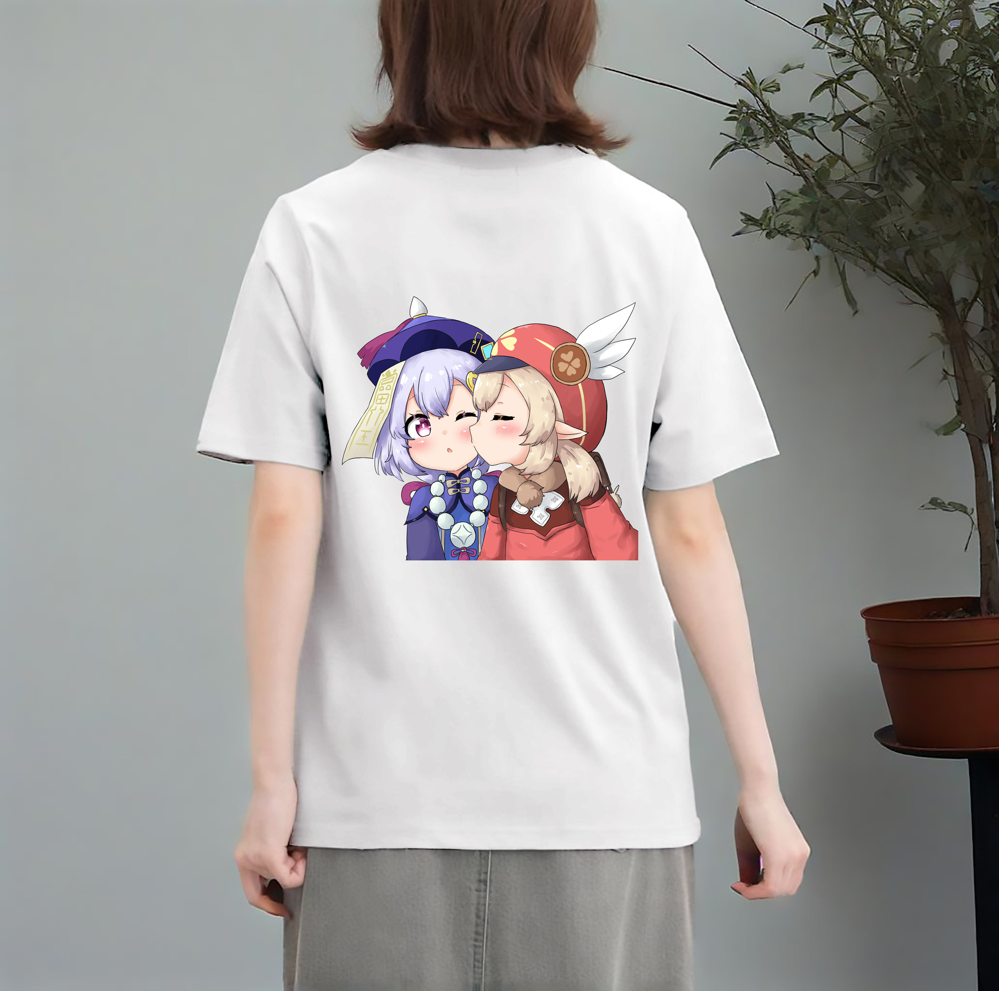 げんし神 七七 なな  genshin Nana レディース半袖Tシャツ(バックプリント)