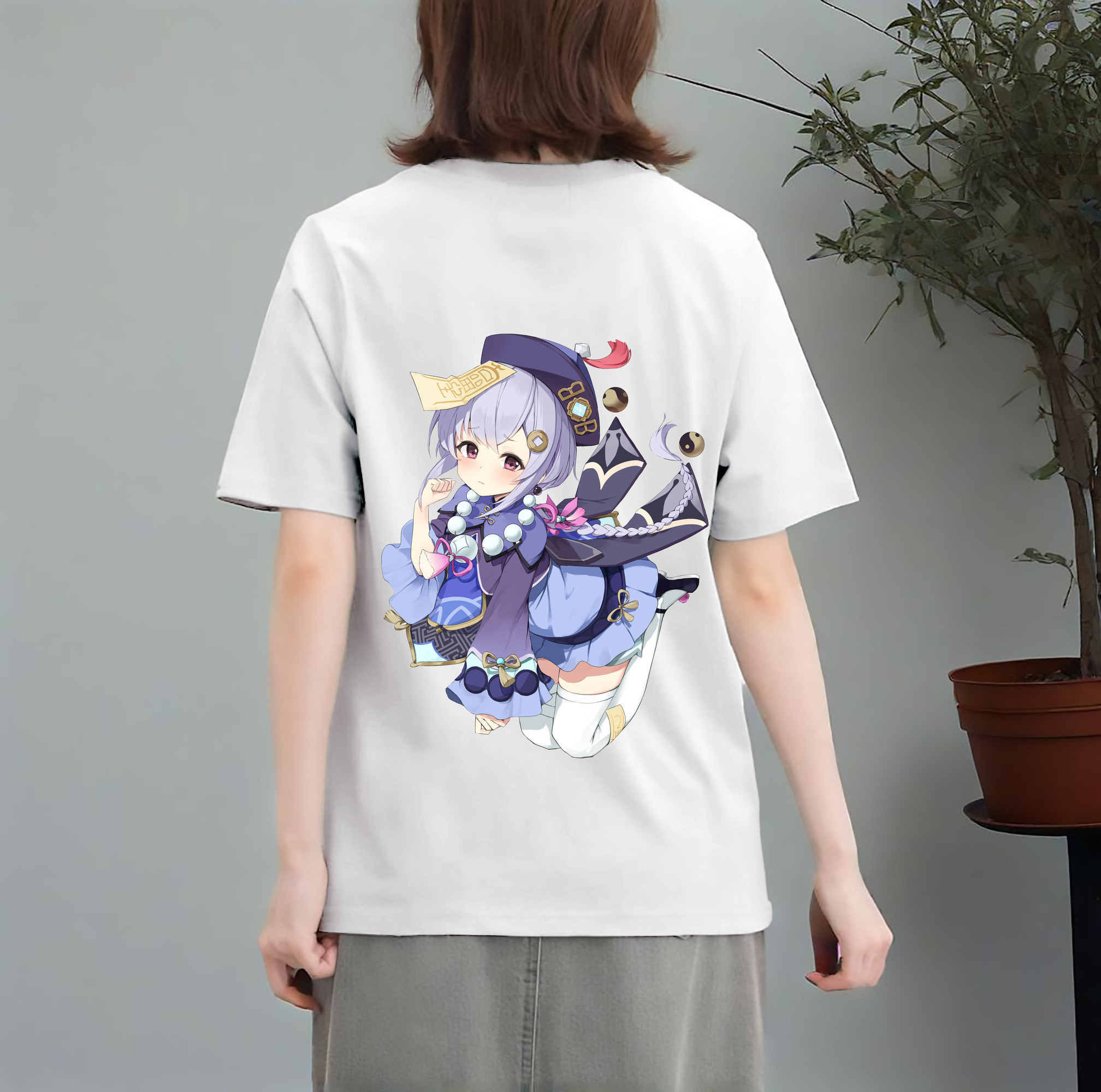 げんし神 七七 なな  genshin Nana レディース半袖Tシャツ(バックプリント)