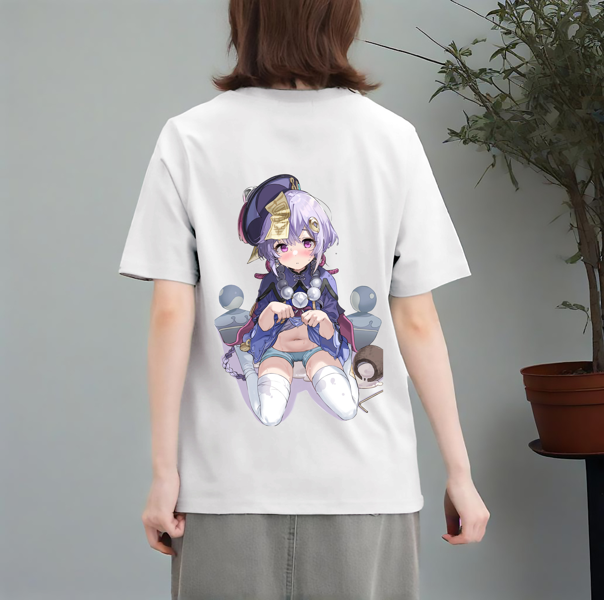 げんし神 七七 なな  genshin Nana レディース半袖Tシャツ(バックプリント)