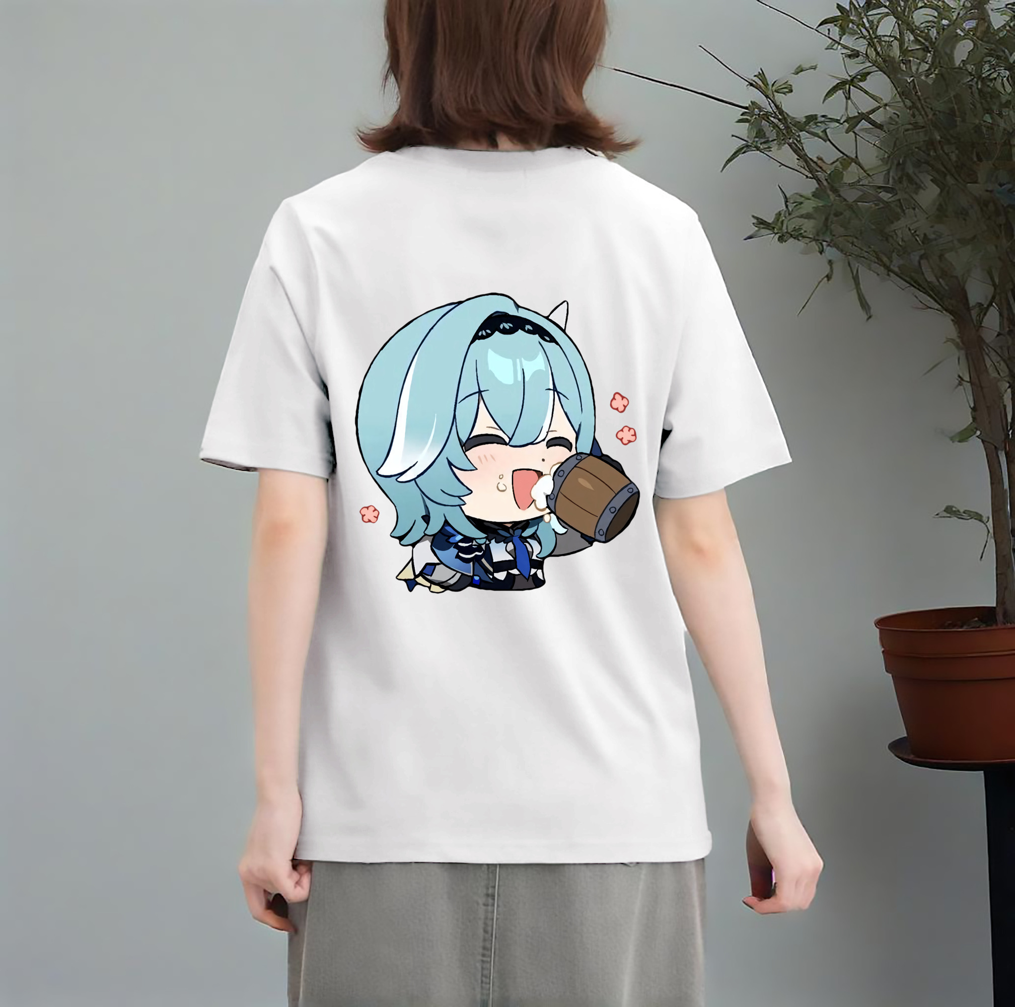 げんし神 优菈 ゆうら genshin Yūra レディース半袖Tシャツ(バックプリント)