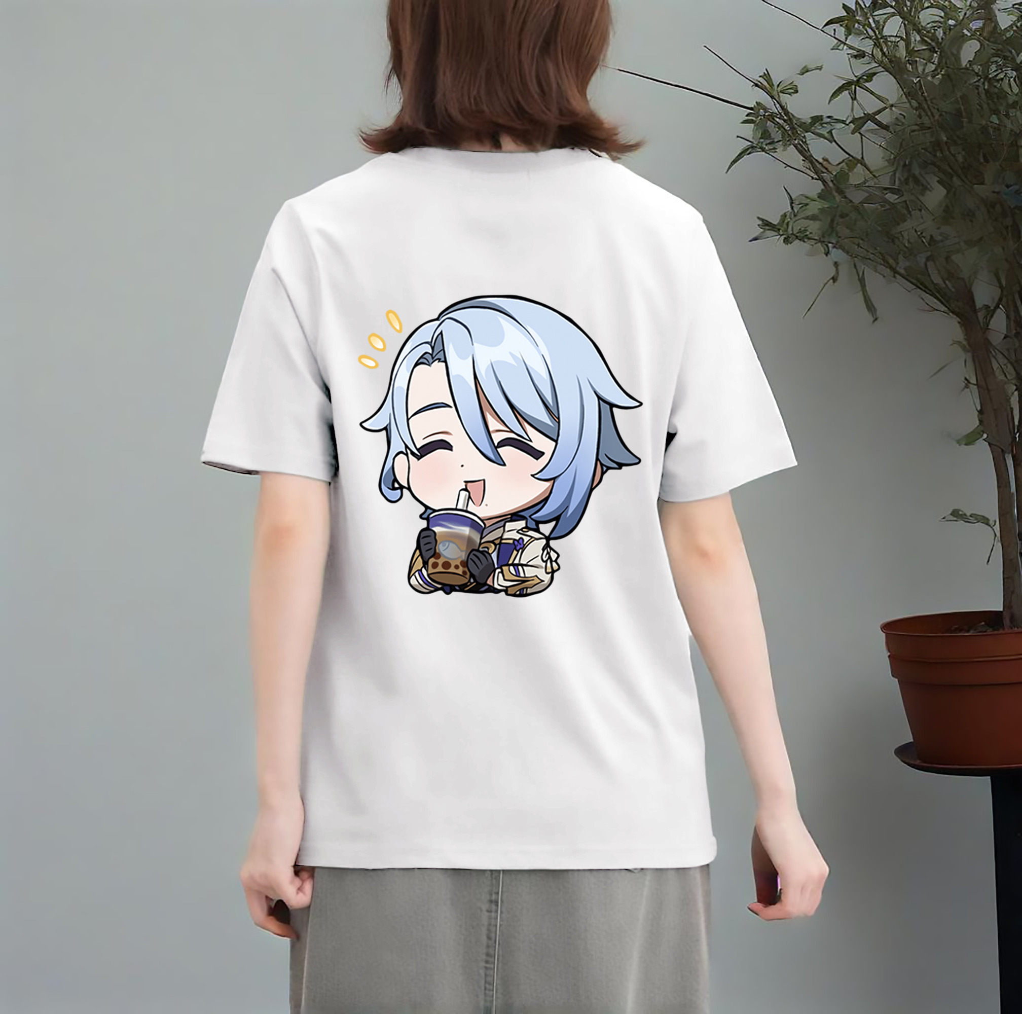 げんし神 神里綾人 かみさとあやと genshin Kamisato Ayato レディース半袖Tシャツ(バックプリント)
