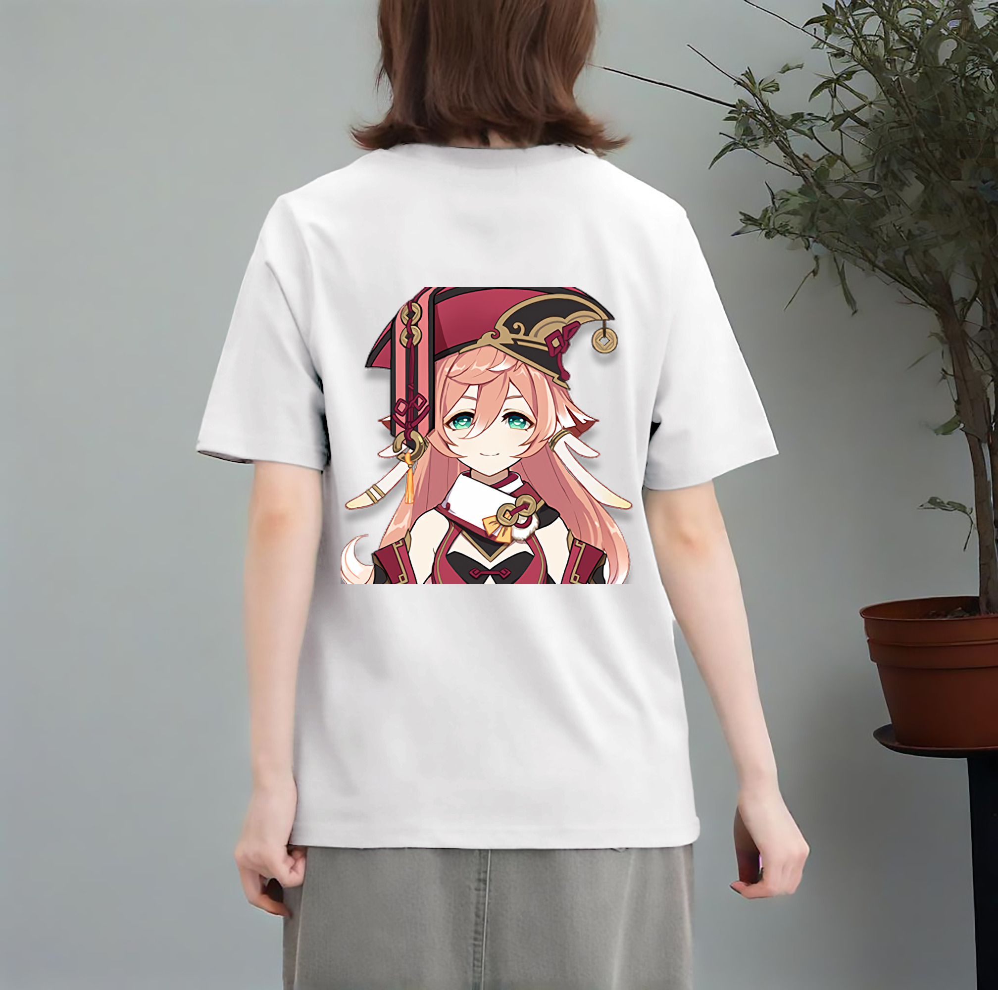 げんし神 ヤンフェイ genshin Yanfei レディース半袖Tシャツ(バックプリント)