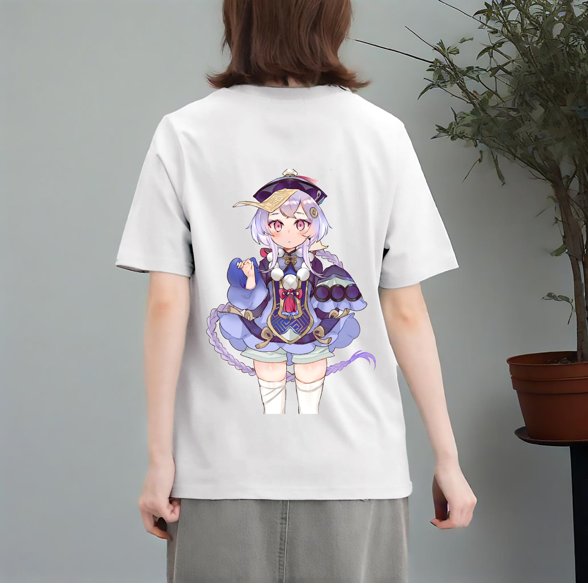 げんし神 七七 なな  genshin Nana レディース半袖Tシャツ(バックプリント)