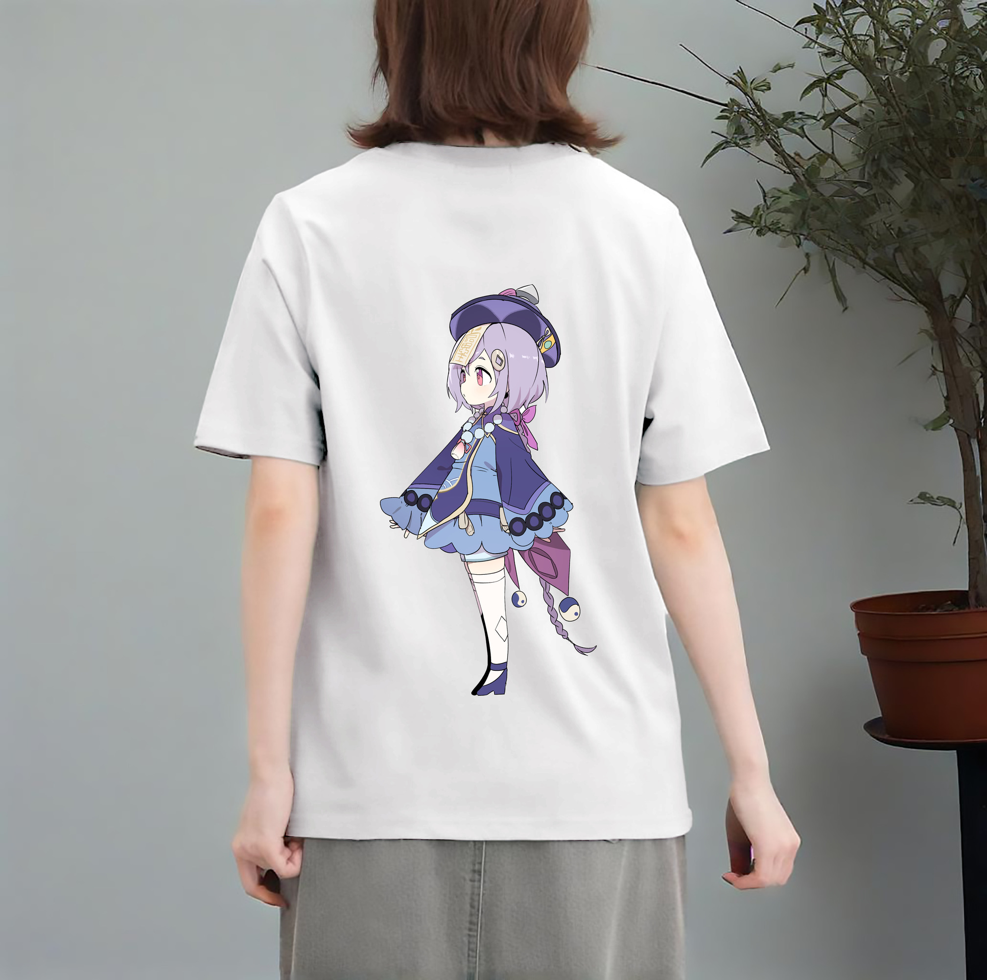 げんし神 七七 なな  genshin Nana レディース半袖Tシャツ(バックプリント)
