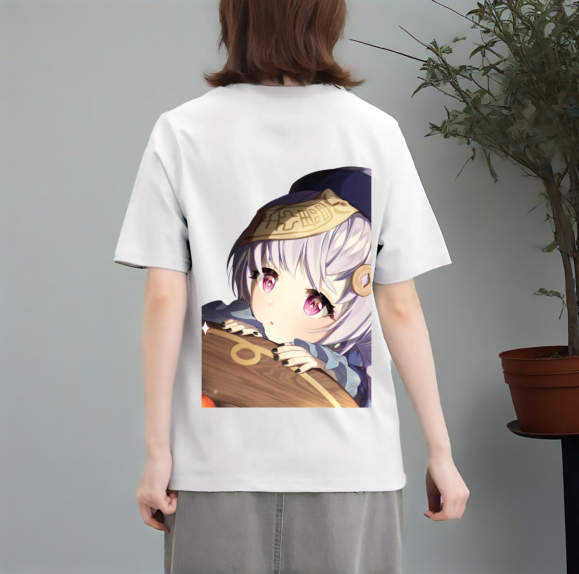 げんし神 七七 なな  genshin Nana レディース半袖Tシャツ(バックプリント)