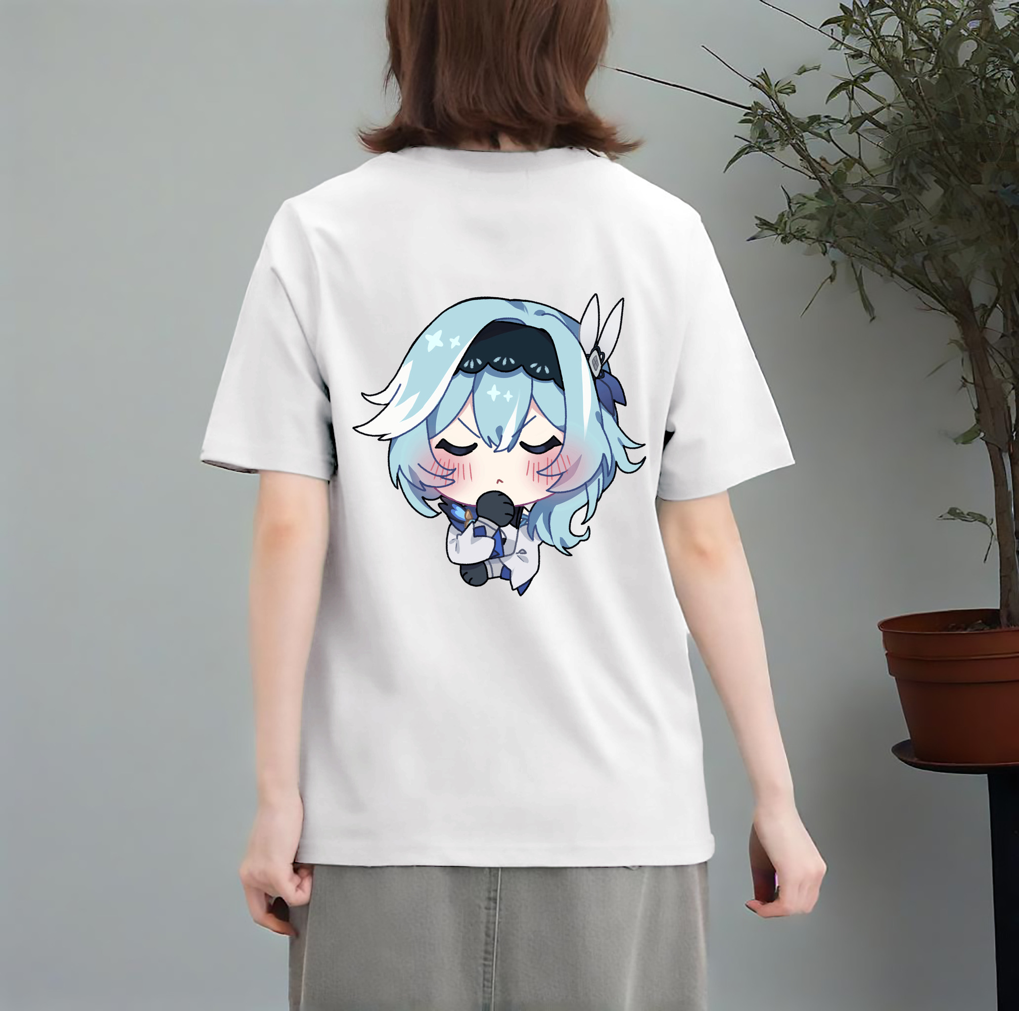 げんし神 优菈 ゆうら genshin Yūra レディース半袖Tシャツ(バックプリント)