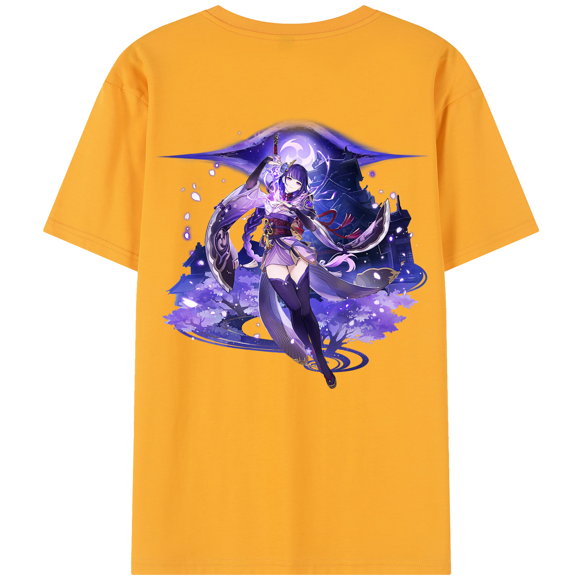 げんし神 雷電将軍 らいでんしょうぐん genshin Raiden Shogun レディース半袖Tシャツ(バックプリント)