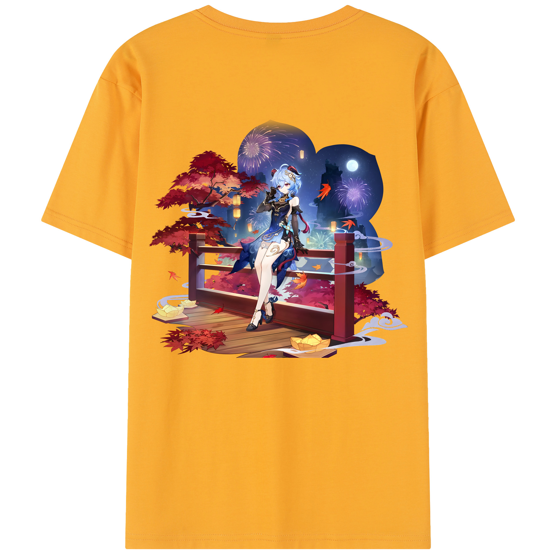 げんし神 甘雨 かんう genshin Ganyu レディース半袖Tシャツ(バックプリント)