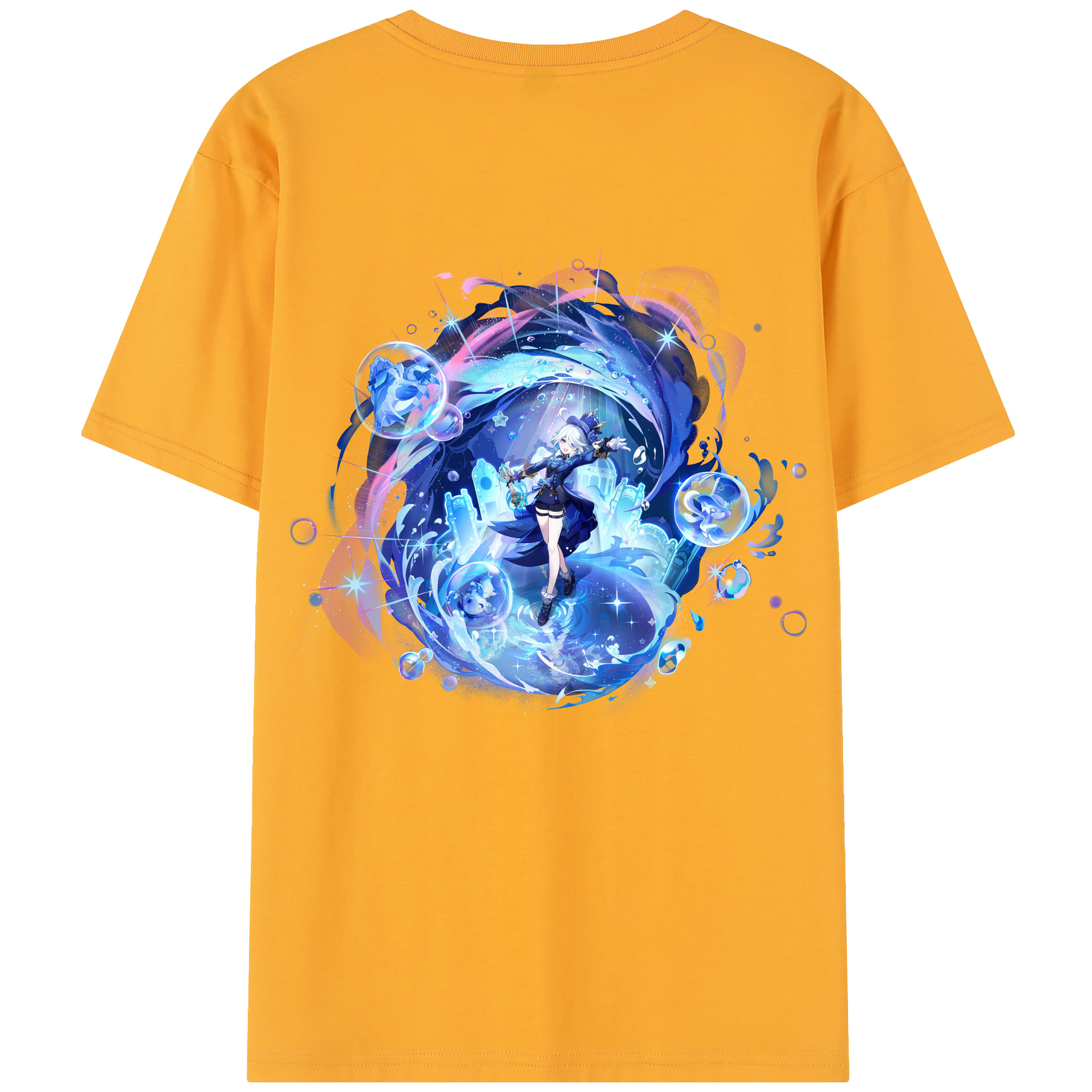 げんし神 フリーナ genshin Furina レディース半袖Tシャツ(バックプリント)