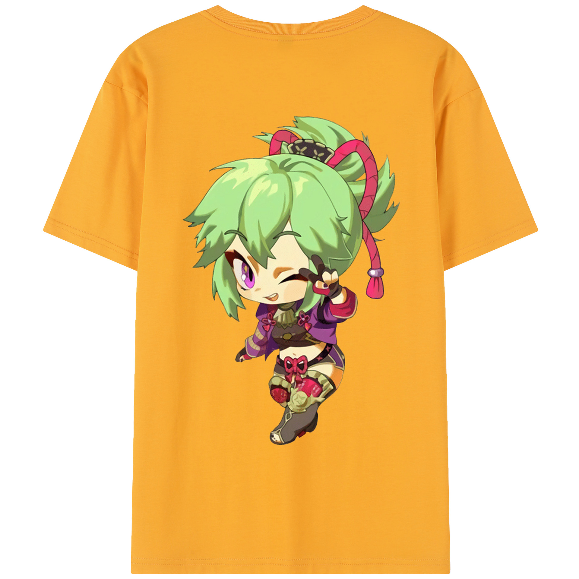 げんし神  久岐忍 くき しのぶ genshin Kuki Shinobu レディース半袖Tシャツ(バックプリント)