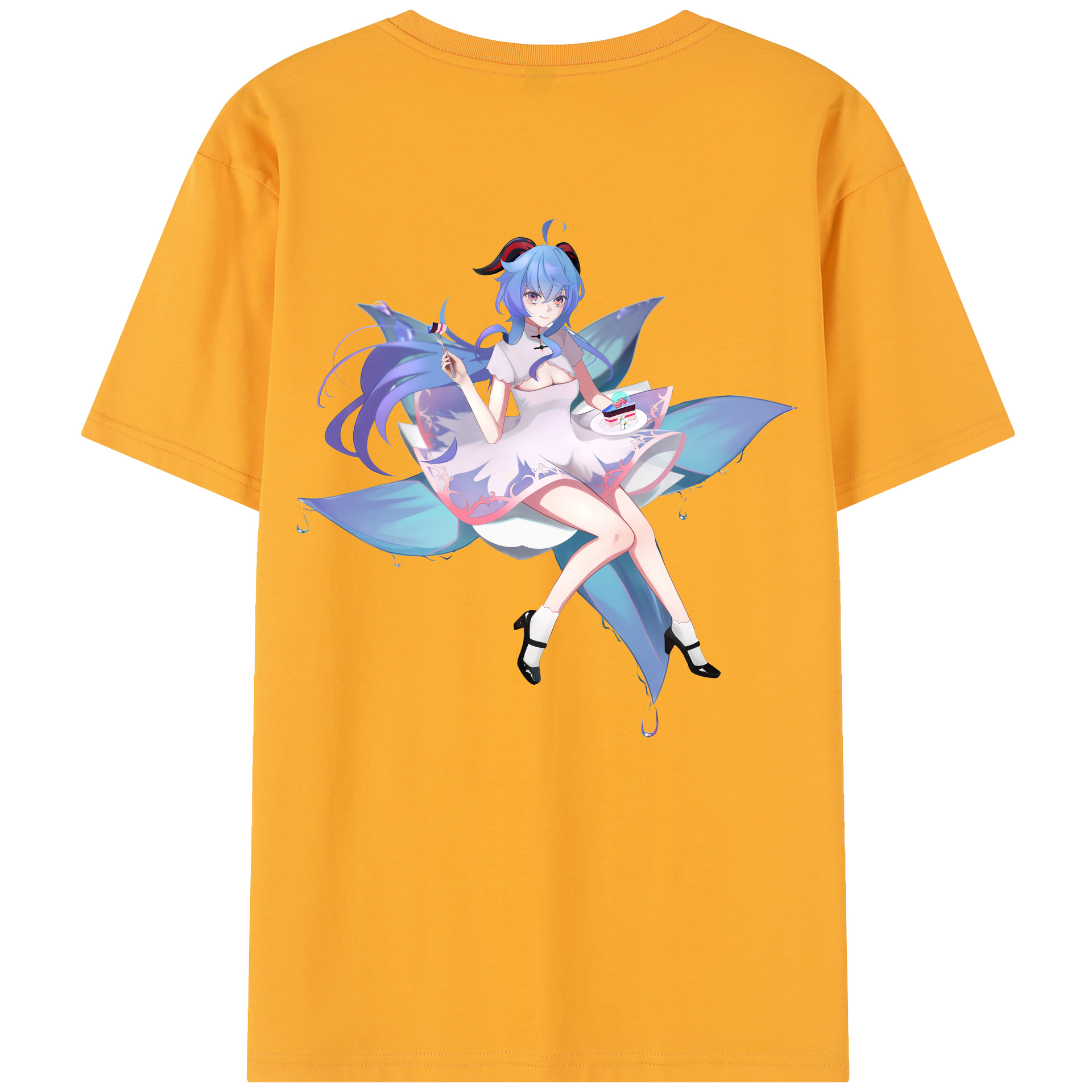 げんし神 甘雨 かんう genshin Ganyu レディース半袖Tシャツ(バックプリント)