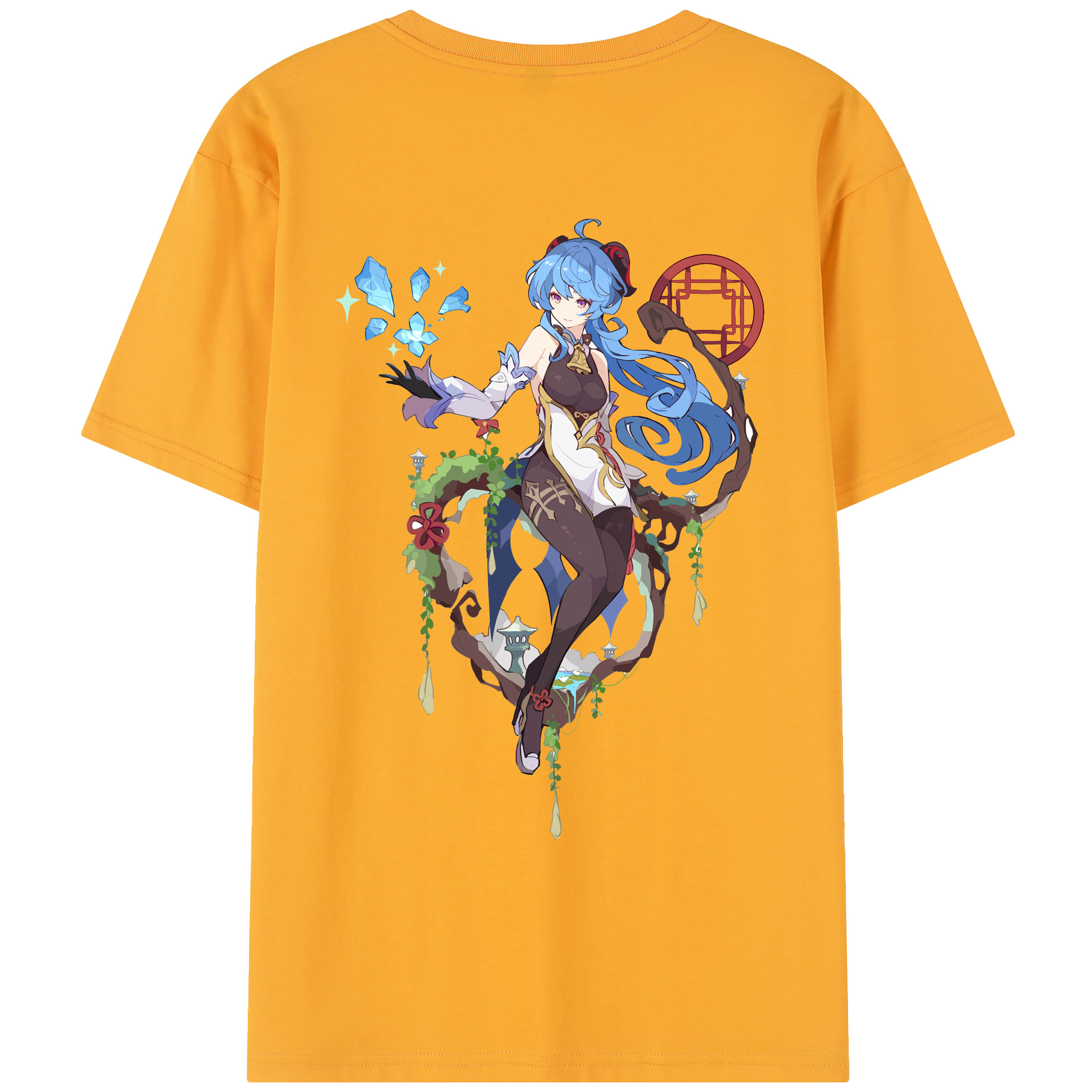 げんし神 甘雨 かんう genshin Ganyu レディース半袖Tシャツ(バックプリント)