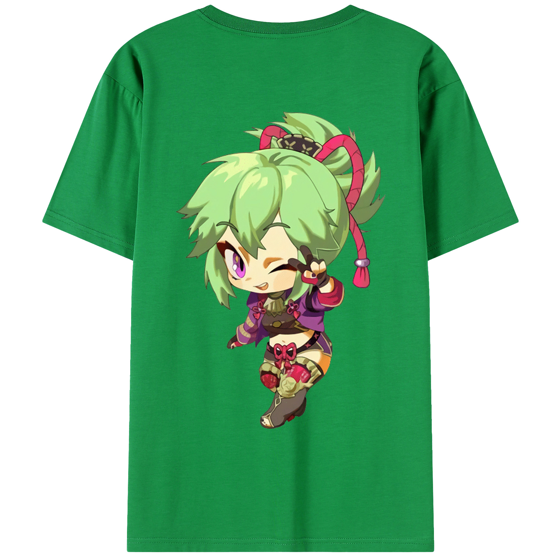 げんし神  久岐忍 くき しのぶ genshin Kuki Shinobu レディース半袖Tシャツ(バックプリント)