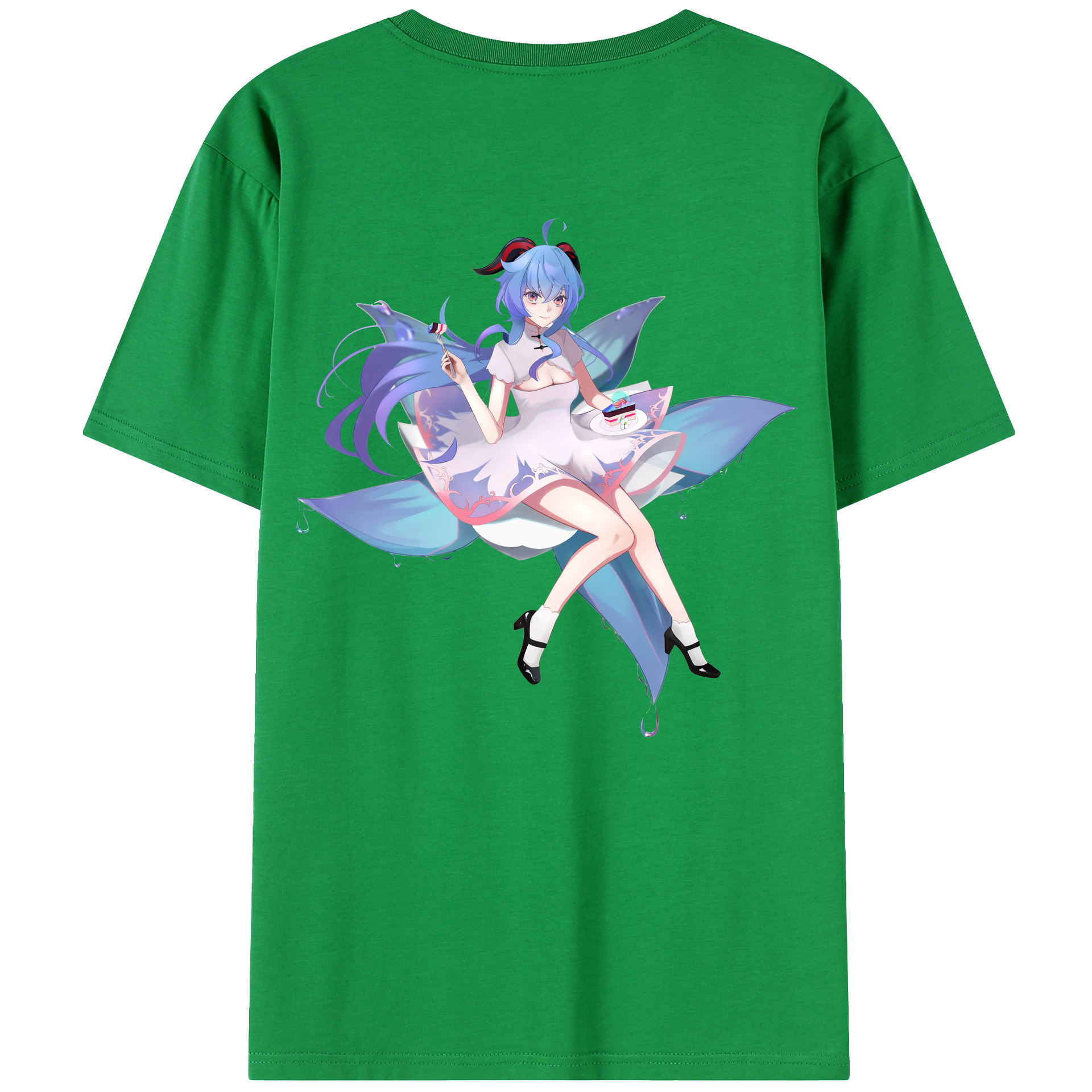 げんし神 甘雨 かんう genshin Ganyu レディース半袖Tシャツ(バックプリント)