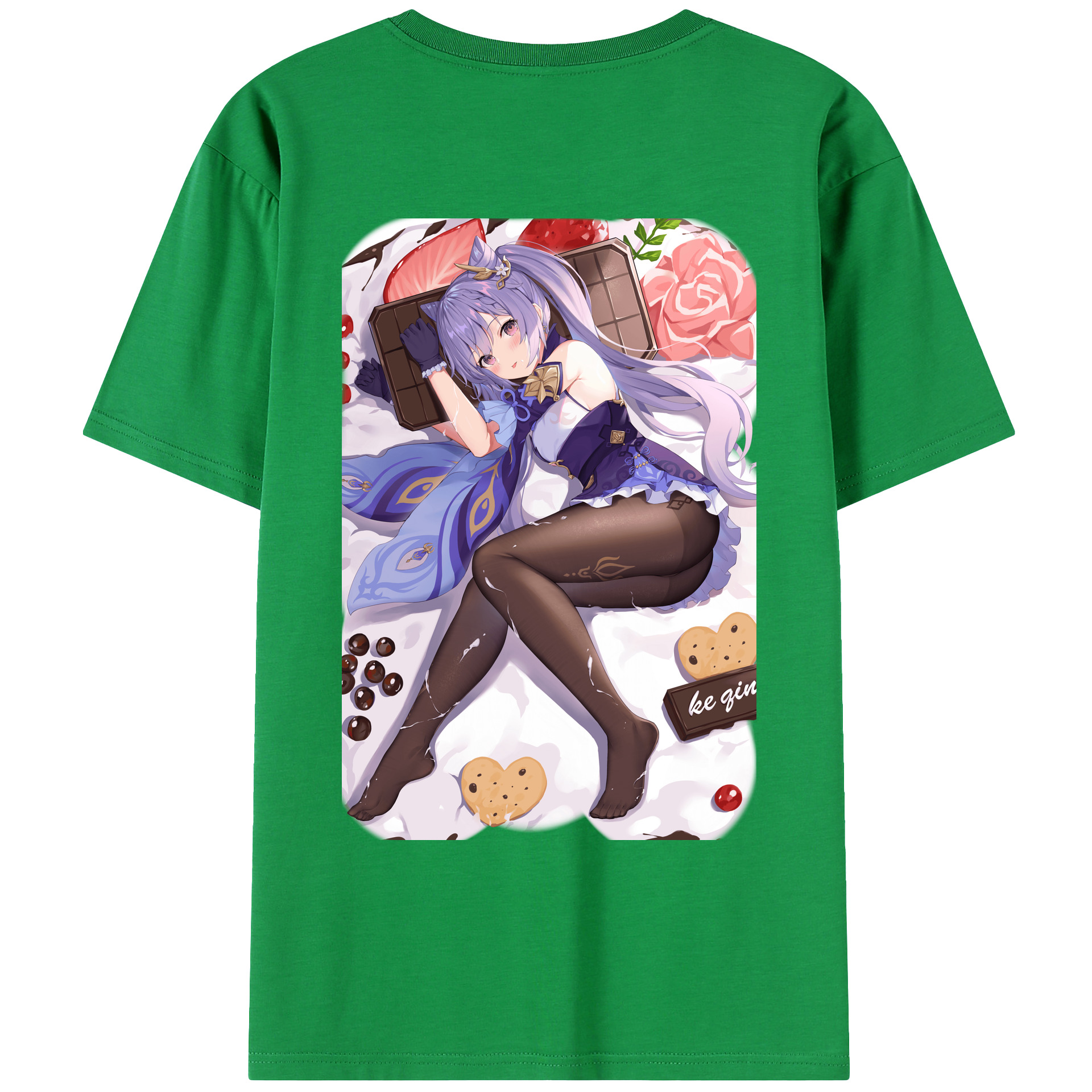 げんし神 刻晴 こくせい genshin Kokusei レディース半袖Tシャツ(バックプリント)