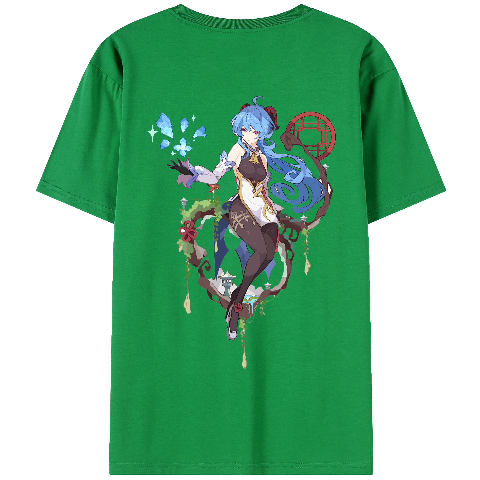 げんし神 甘雨 かんう genshin Ganyu レディース半袖Tシャツ(バックプリント)