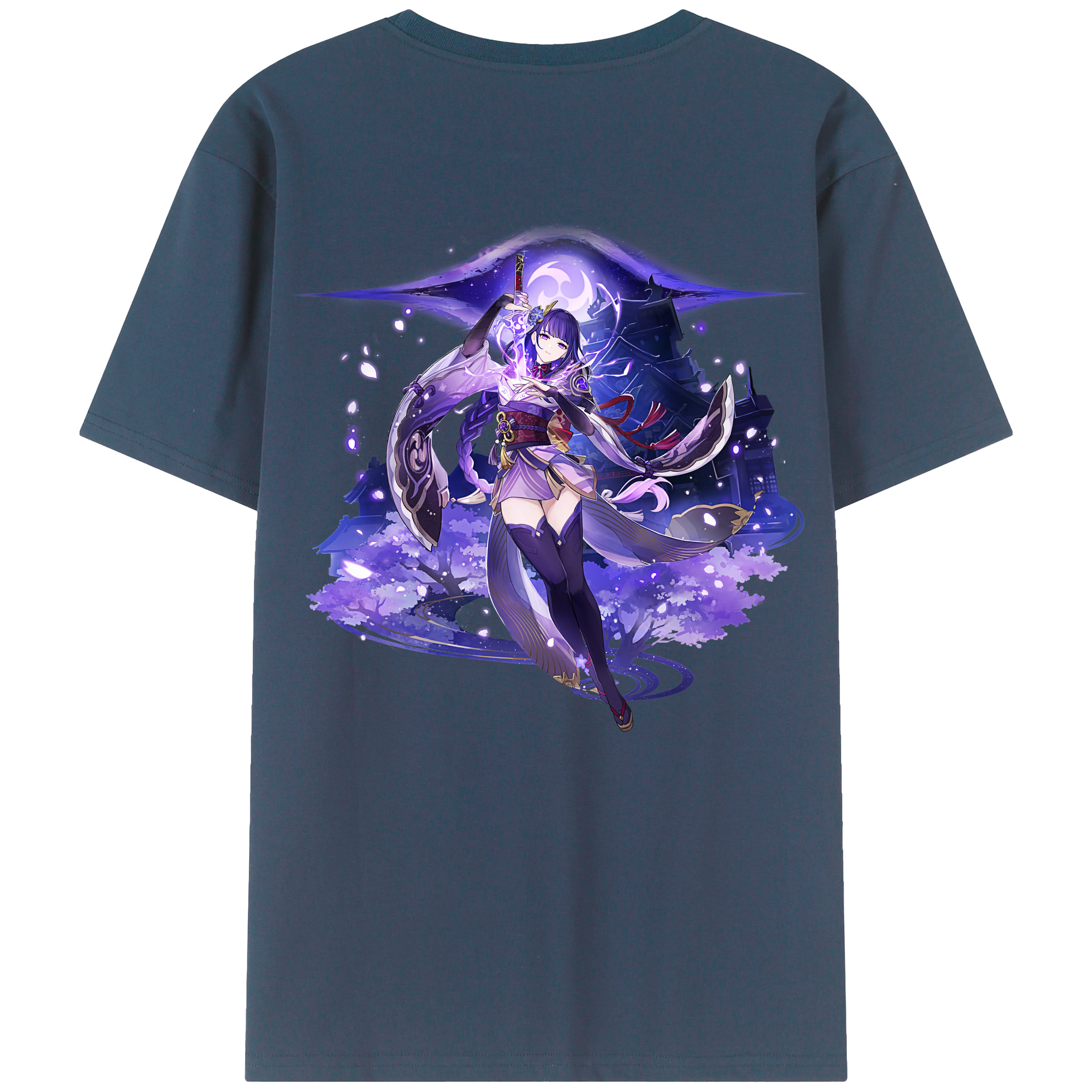 げんし神 雷電将軍 らいでんしょうぐん genshin Raiden Shogun レディース半袖Tシャツ(バックプリント)