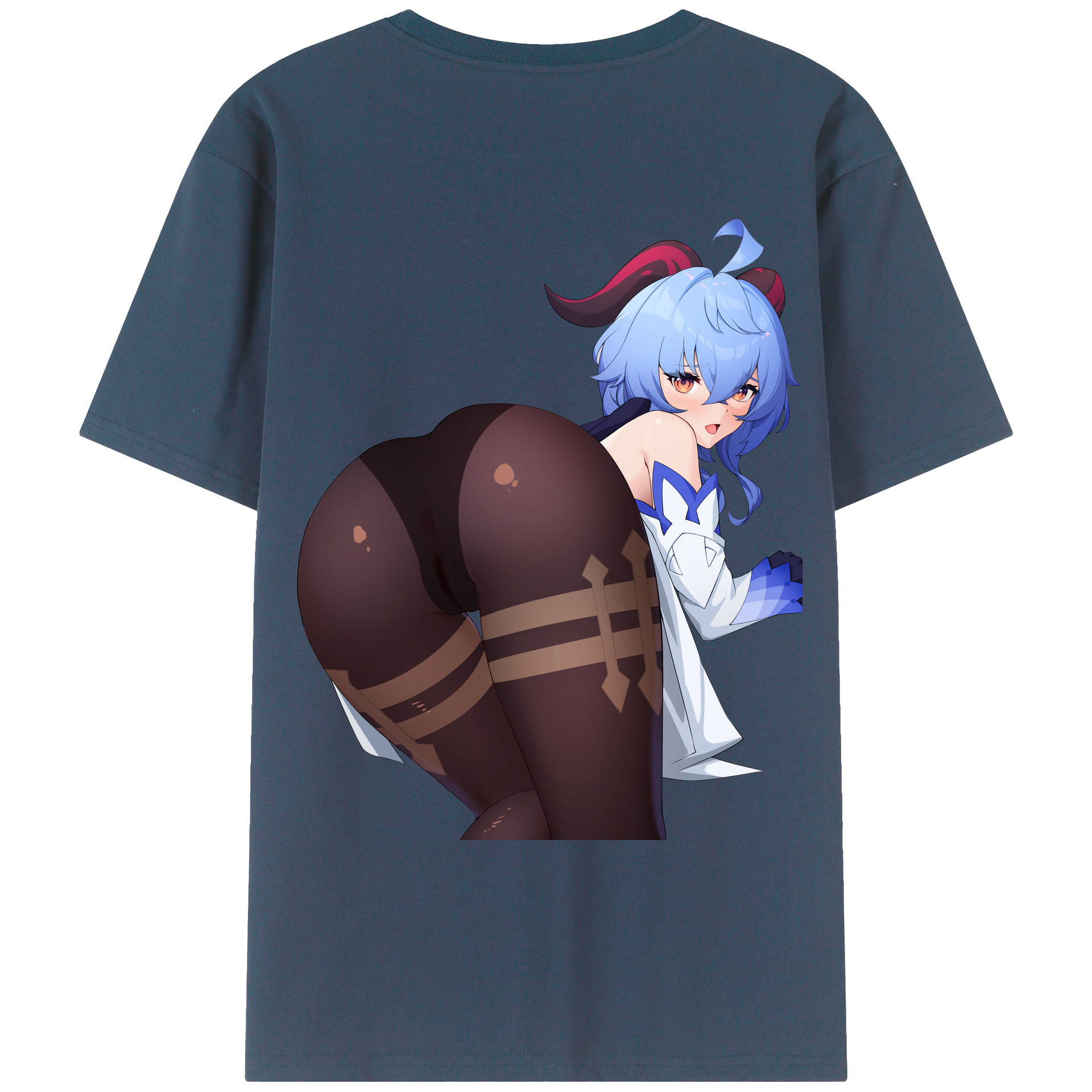 げんし神 甘雨 かんう genshin Ganyu レディース半袖Tシャツ(バックプリント)