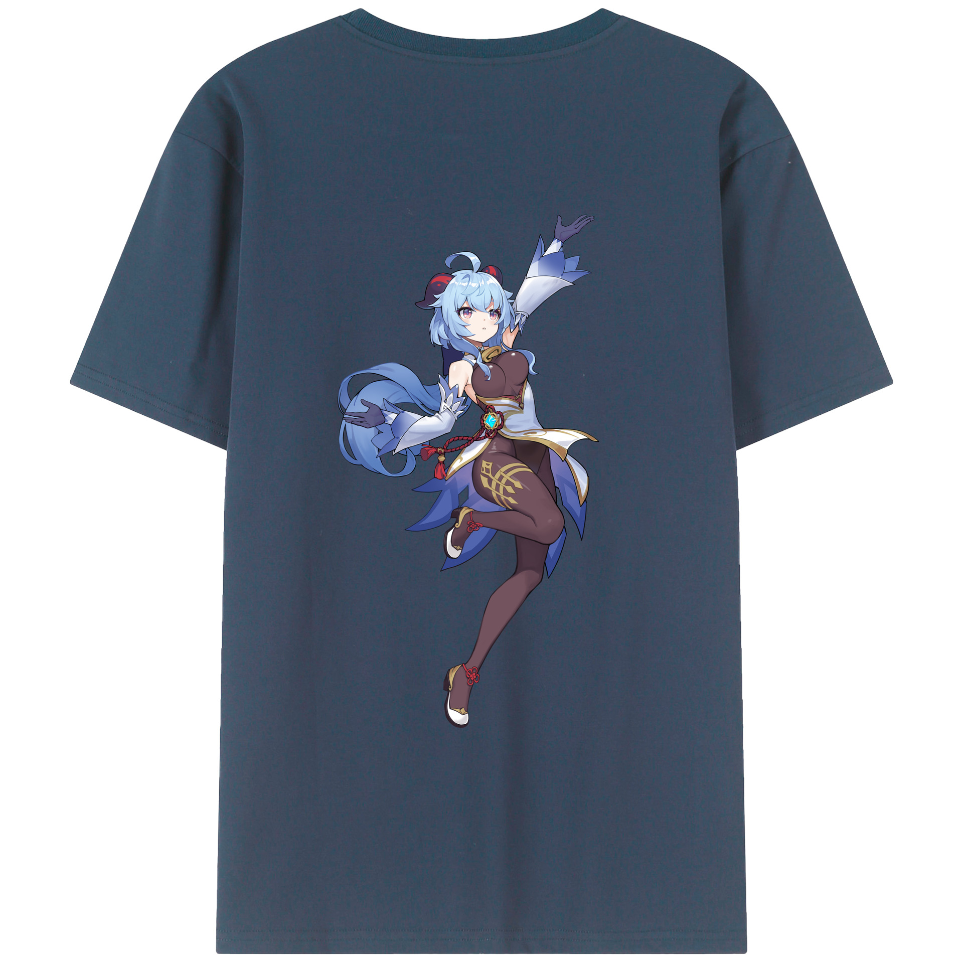 げんし神 甘雨 かんう genshin Ganyu レディース半袖Tシャツ(バックプリント)