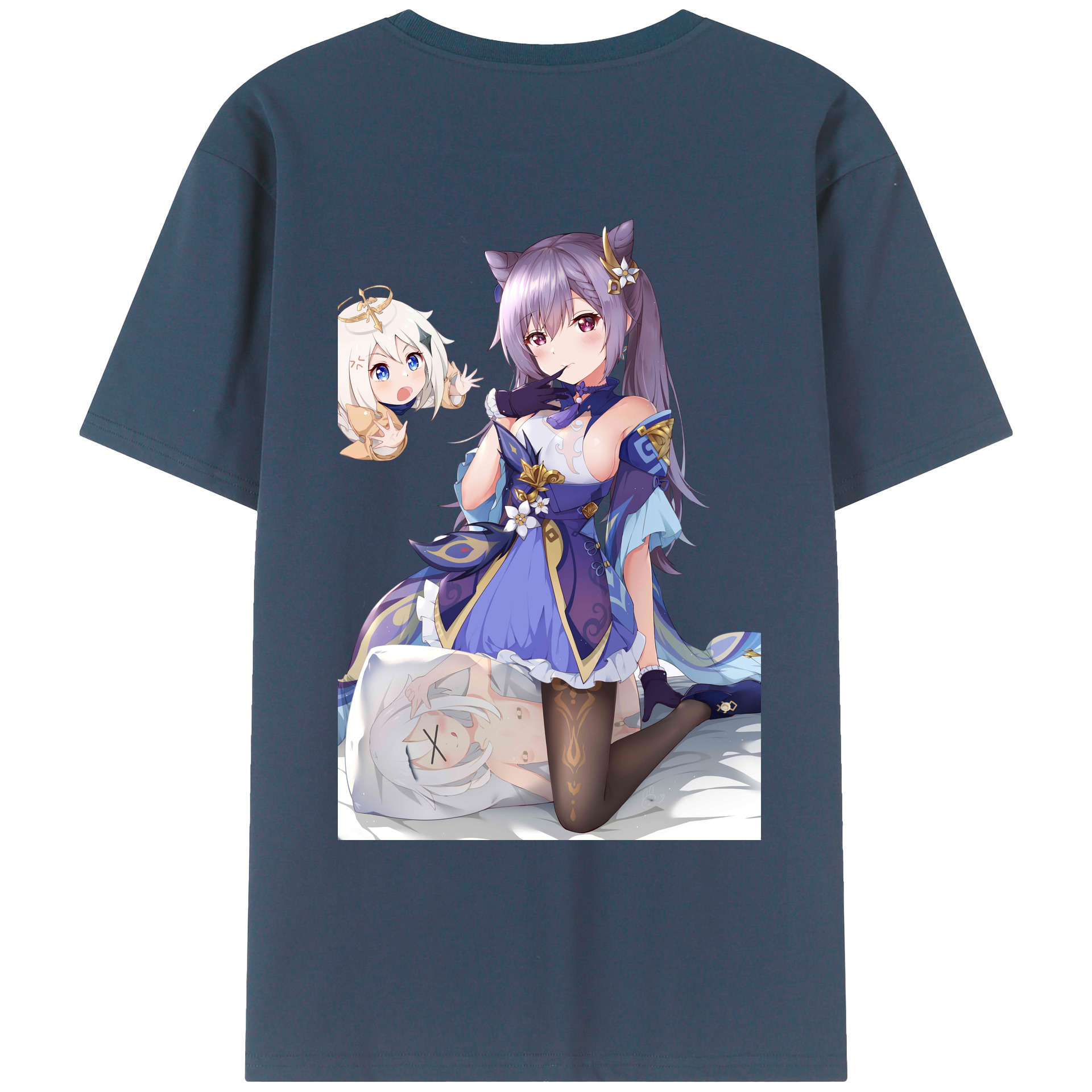 げんし神 刻晴 こくせい genshin Kokusei レディース半袖Tシャツ(バックプリント)