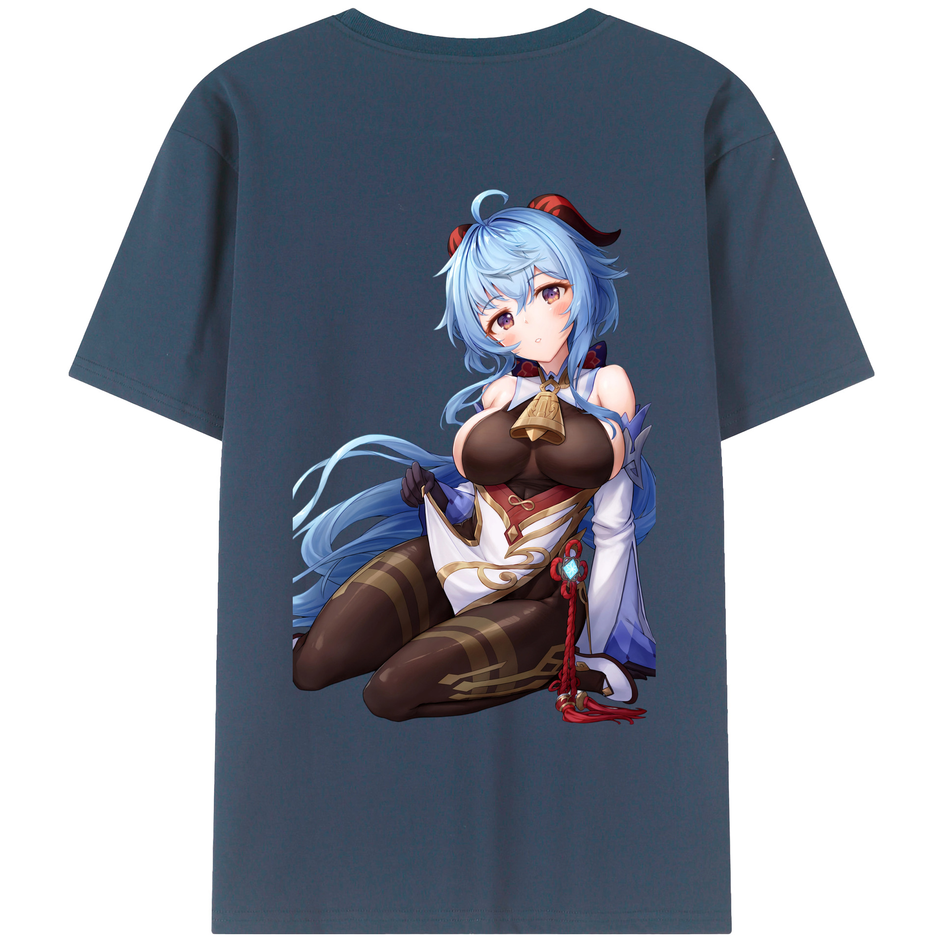 げんし神 甘雨 かんう genshin Ganyu レディース半袖Tシャツ(バックプリント)