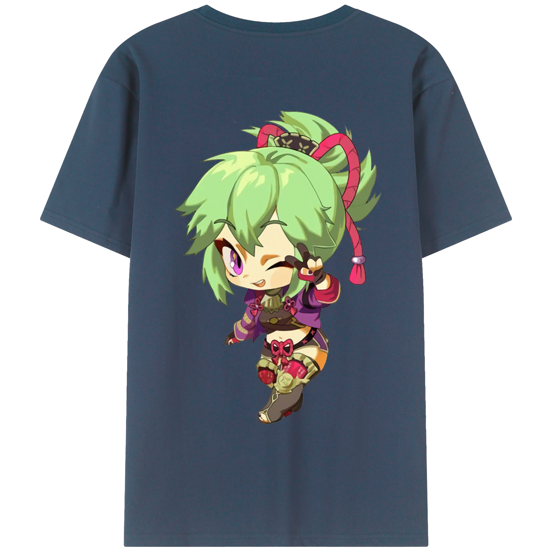 げんし神  久岐忍 くき しのぶ genshin Kuki Shinobu レディース半袖Tシャツ(バックプリント)