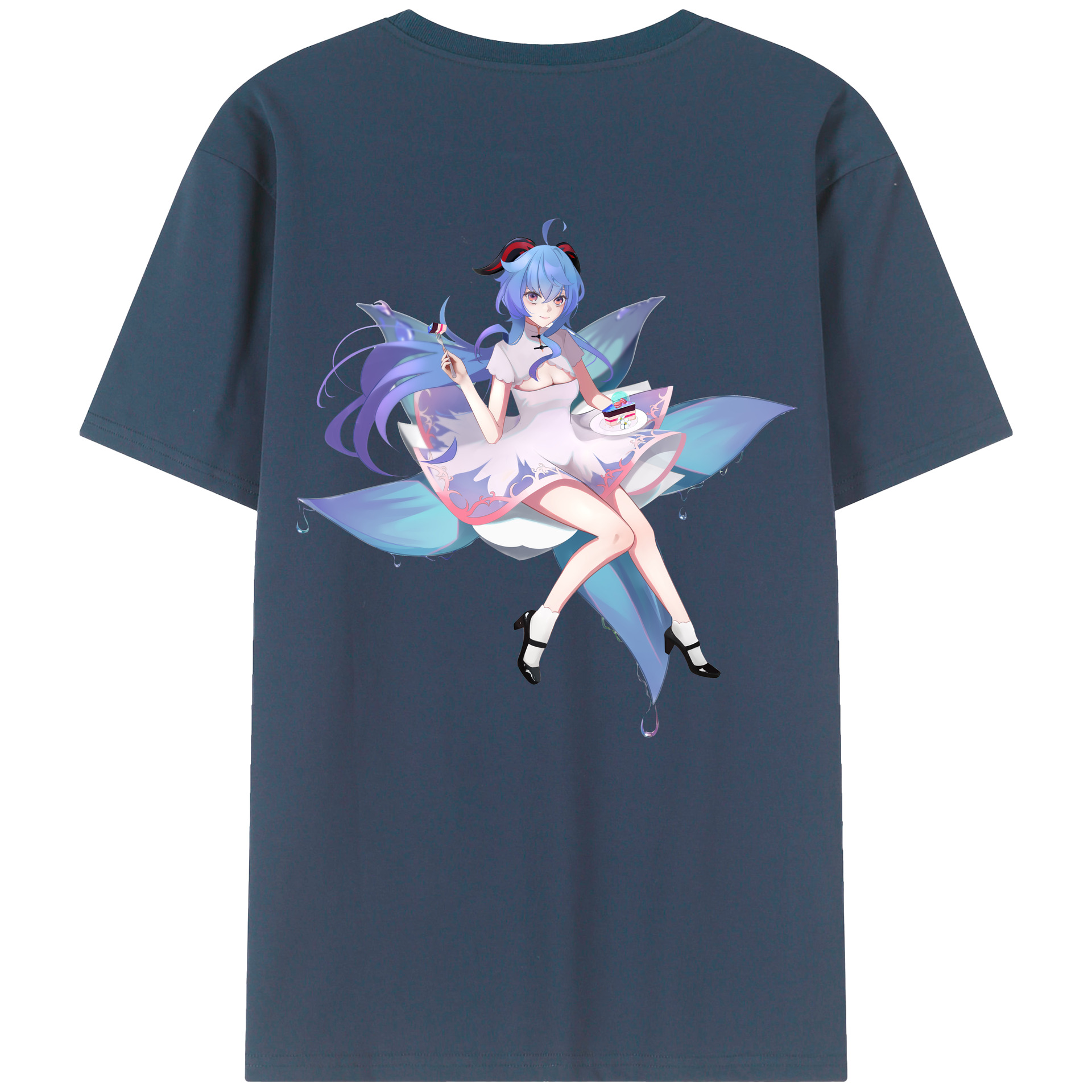 げんし神 甘雨 かんう genshin Ganyu レディース半袖Tシャツ(バックプリント)