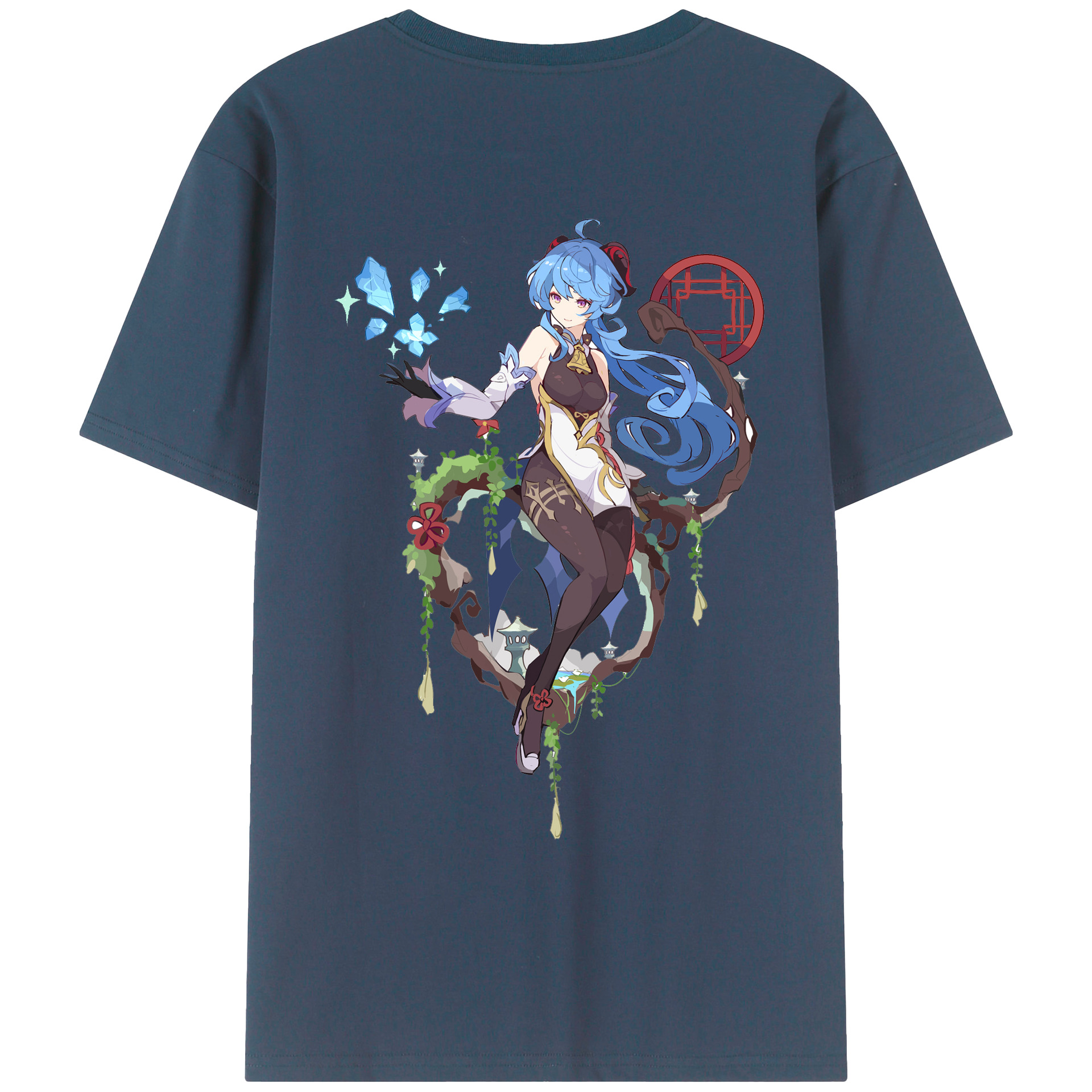 げんし神 甘雨 かんう genshin Ganyu レディース半袖Tシャツ(バックプリント)