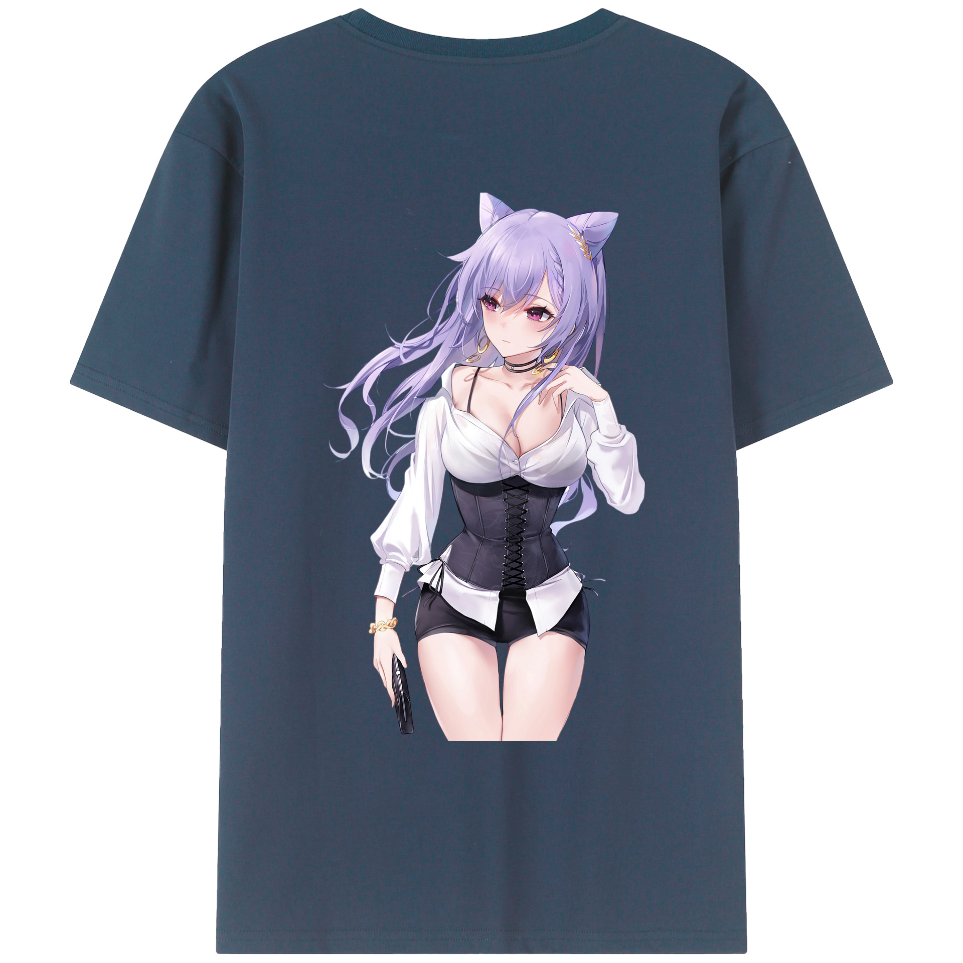 げんし神 刻晴 こくせい genshin Kokusei レディース半袖Tシャツ(バックプリント)