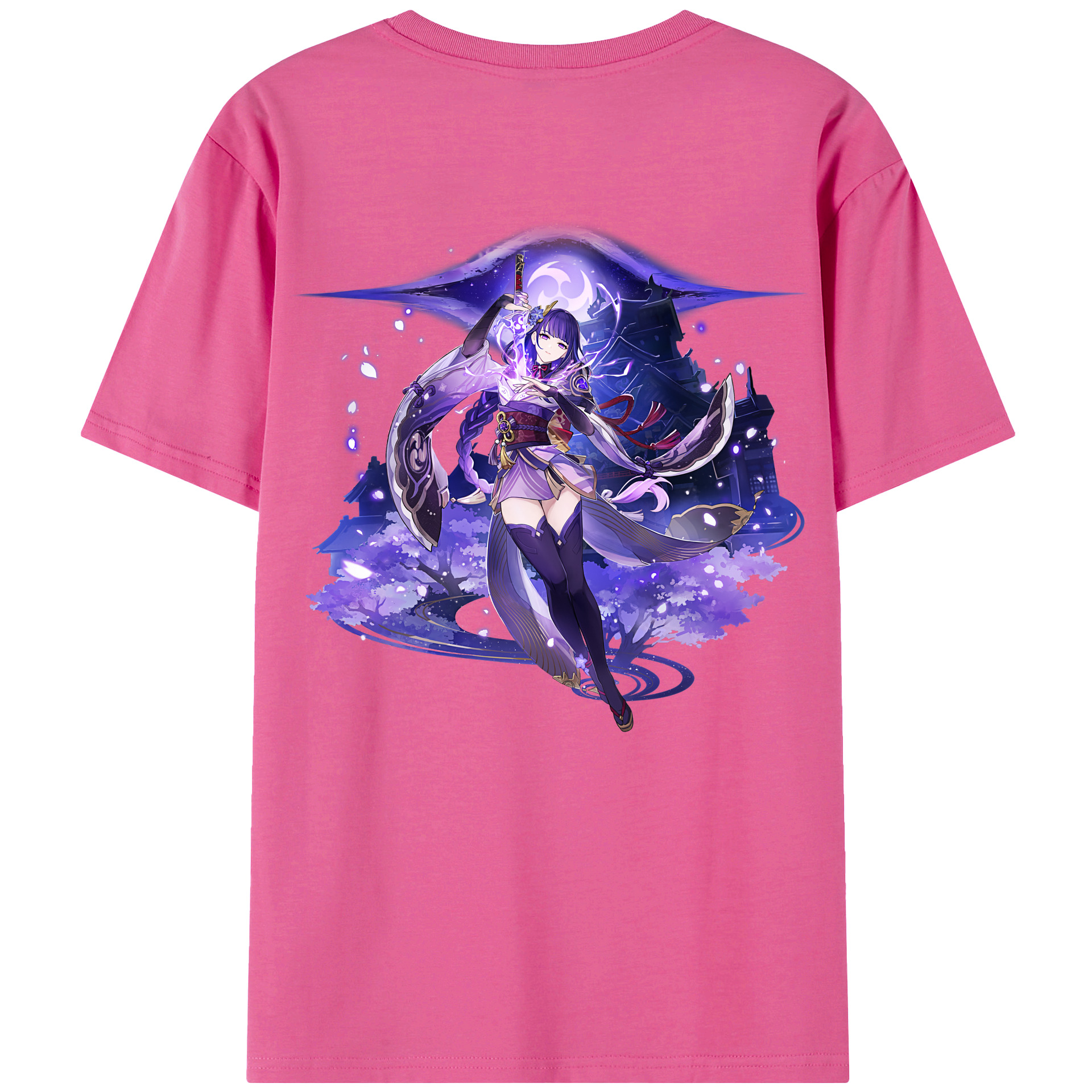 げんし神 雷電将軍 らいでんしょうぐん genshin Raiden Shogun レディース半袖Tシャツ(バックプリント)