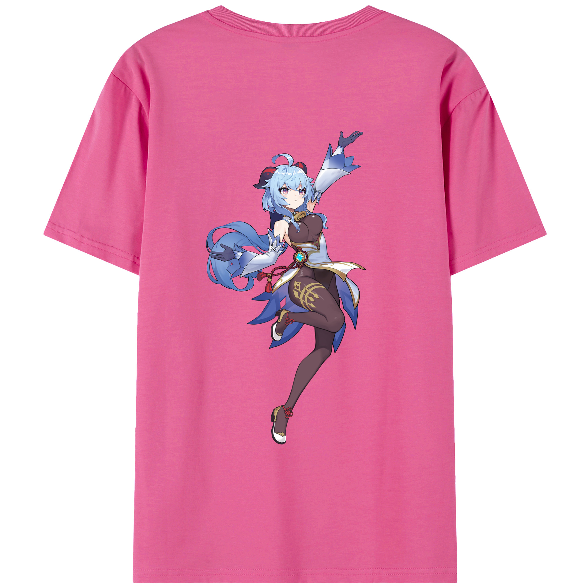 げんし神 甘雨 かんう genshin Ganyu レディース半袖Tシャツ(バックプリント)